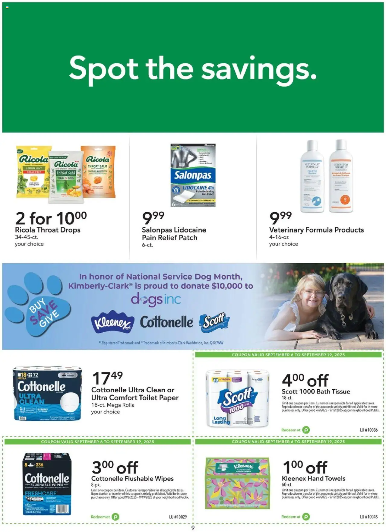 Publix Extra Savings - valid from 06.09.2025 | Page: 9 | Products: Bath, Sugar, Lemon