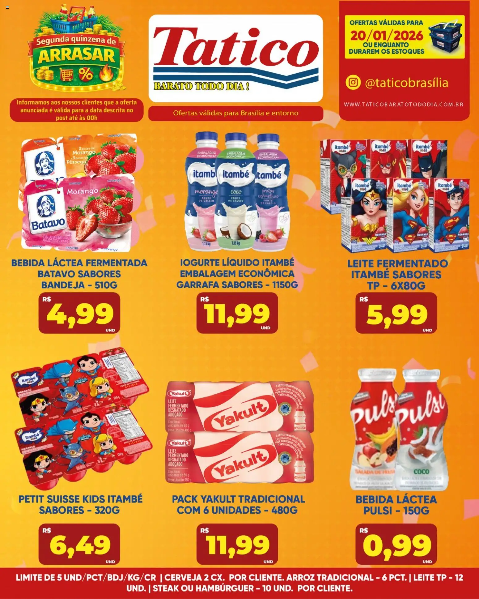 Tatico Folheto - válido de 20.01.2026 | Página: 4 | Produtos: Iogurte, Arroz, Cálcio, Hambúrguer