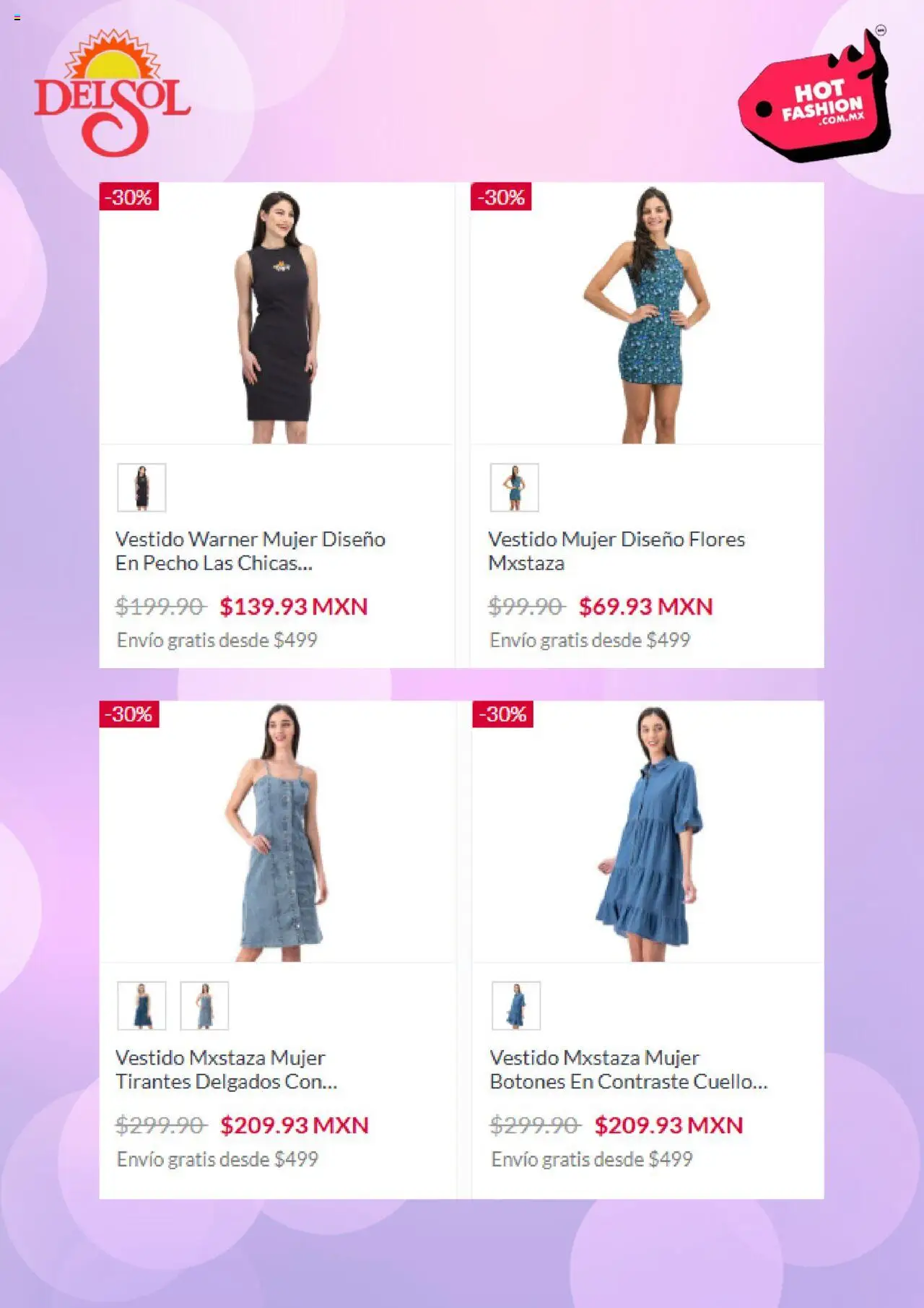 Nuevas ofertas de Del Sol y Woolworth válidas en toda la República Mexicana desde el 11.08.2025. ¡Encuentra las mejores ofertas en Del Sol y Woolworth - Hot Sale! | Página: 2 | Productos: Vestido, Tirantes