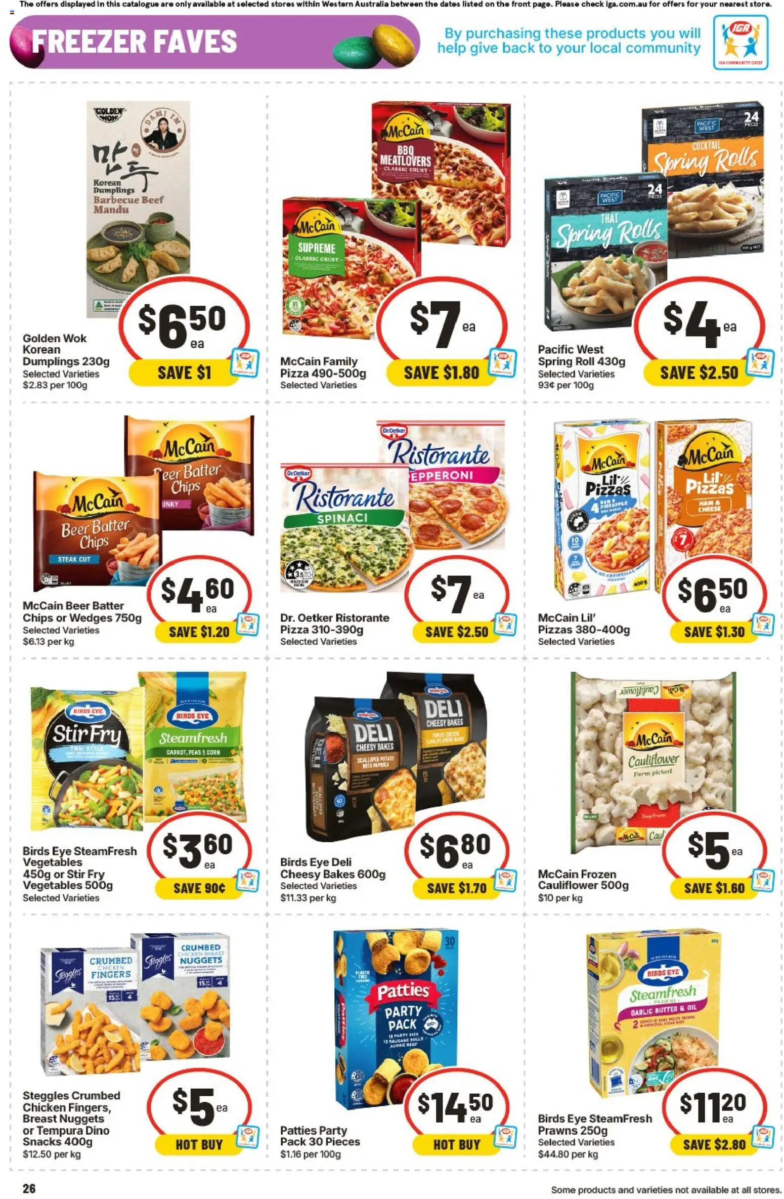 IGA catalogue - valid from 01.04.2026 | Page: 26 | Products: Ham, Chips, Vegetables, Freezer
