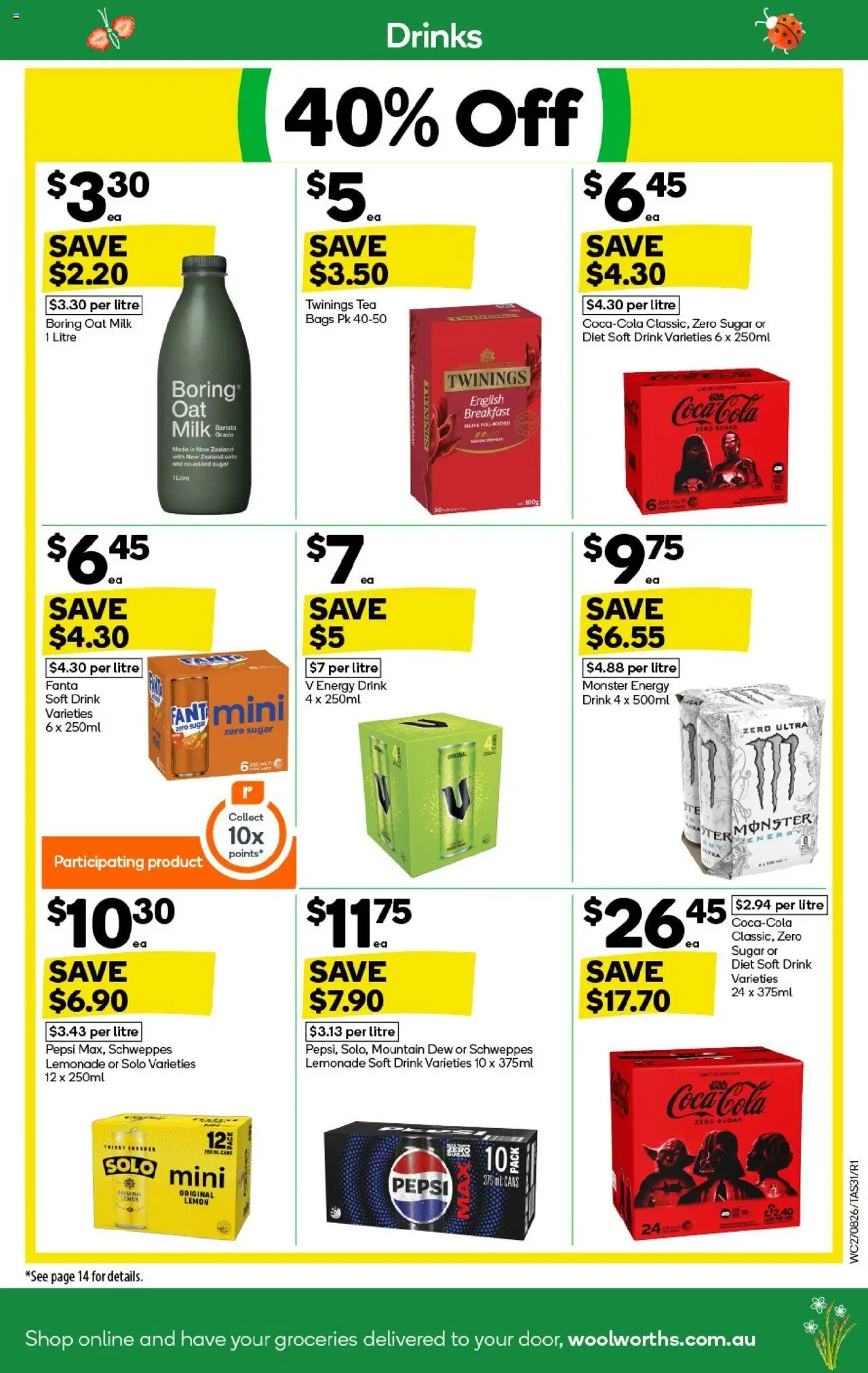 Woolworths catalogue - valid from 27.08.2025 | Page: 31 | Products: Milk, Energy drink, Tea, Sugar