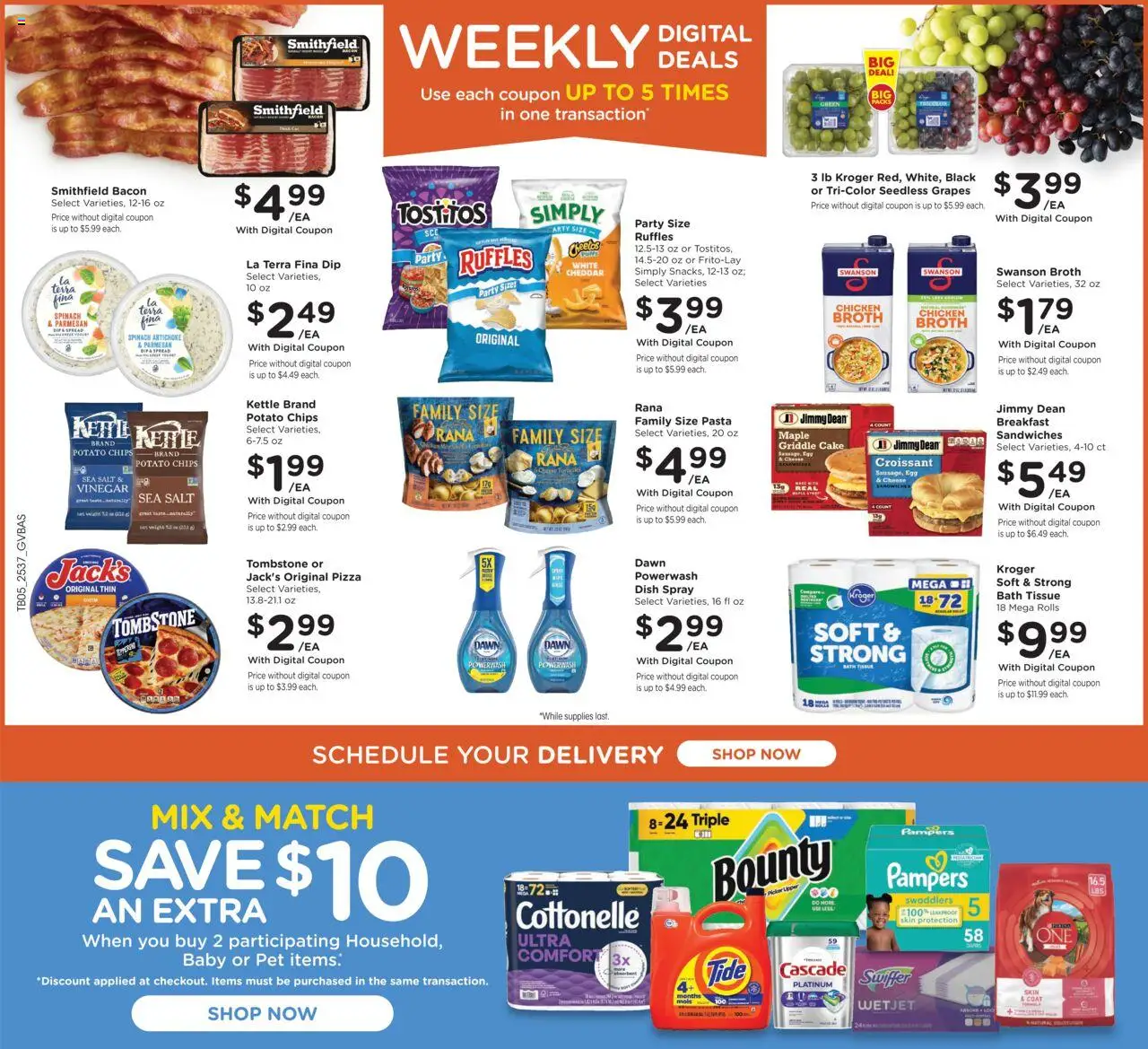 Kroger Ad - valid from 15.10.2025 | Page: 2 | Products: Vinegar, Pasta, Chips, Kettle