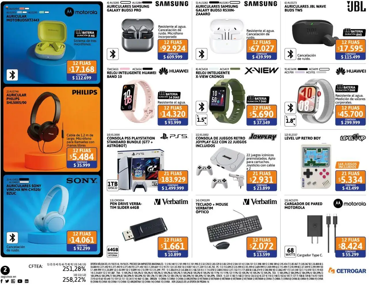 Cetrogar catálogo │ válido desde el 01.10.2025 | Página: 2 | Productos: Vincha, Teclado, Auriculares, Batería