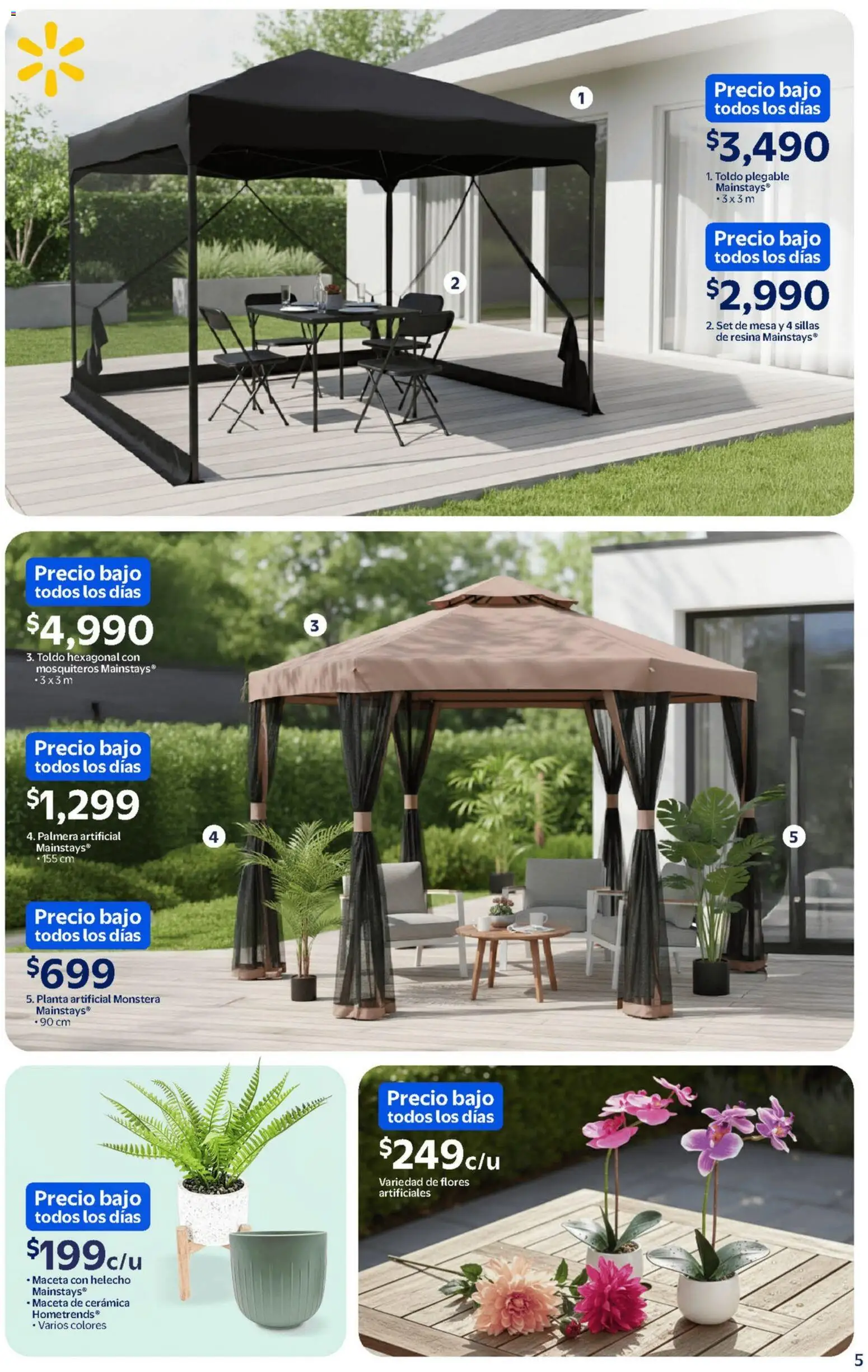 Nuevas ofertas de Walmart válidas en toda la República Mexicana desde el 17.02.2026. ¡Encuentra las mejores ofertas en Walmart catálogo Precios bajos! | Página: 5 | Productos: Toldo, Planta, Mesa, Maceta