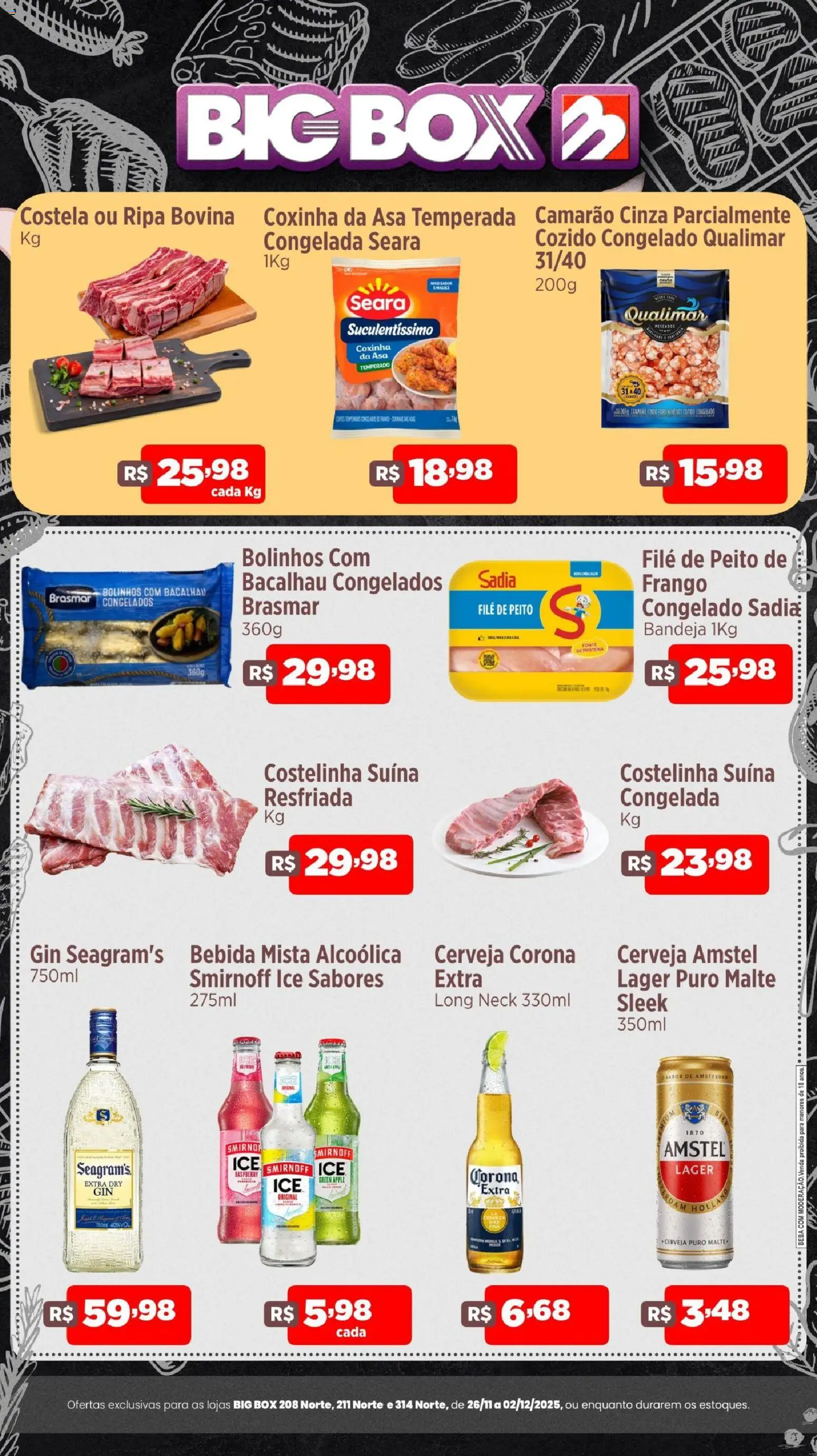 Big Box Folheto - válido de 26.11.2025 | Página: 1 | Produtos: Camarão, Cerveja, Bandeja, Frango