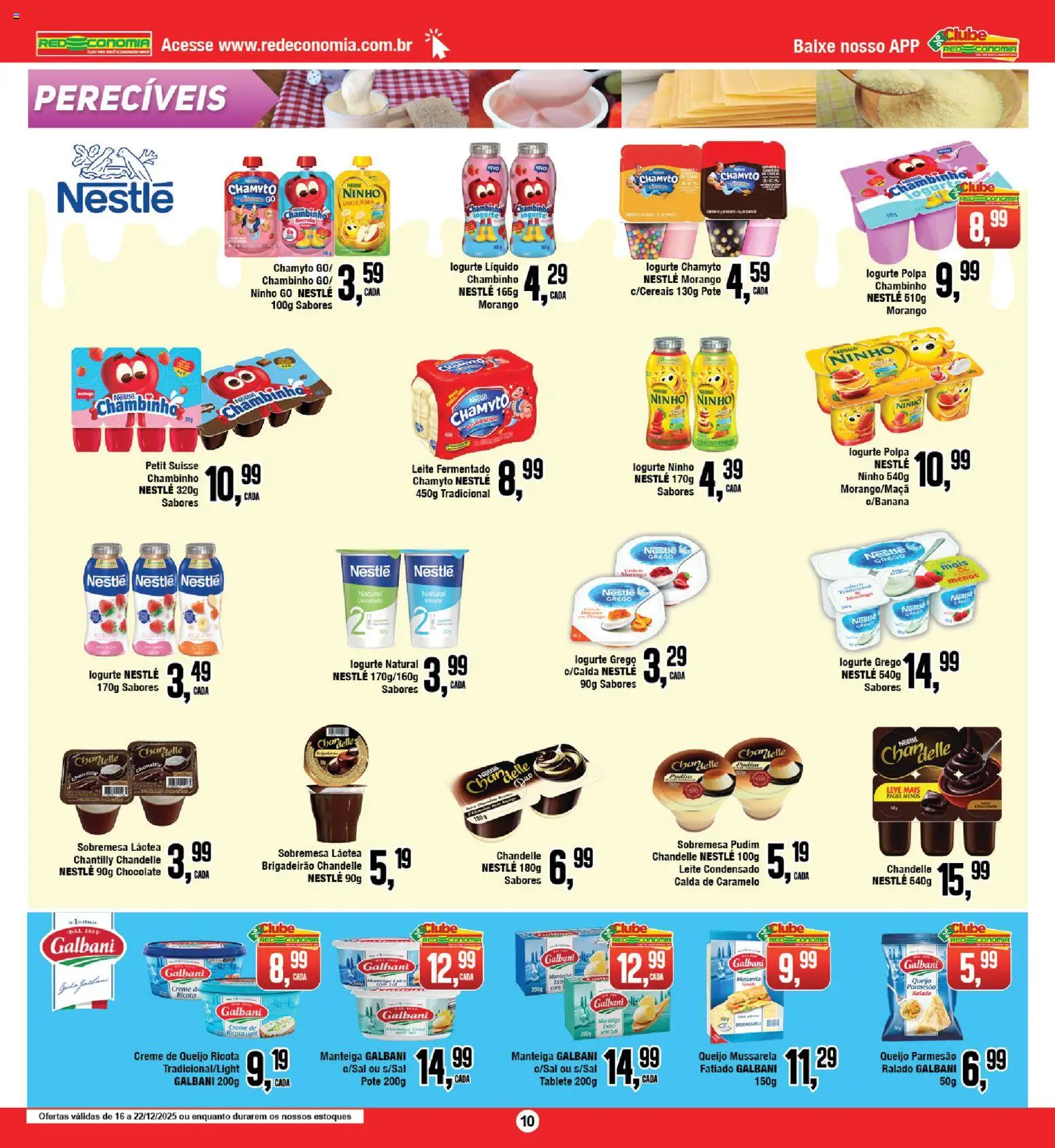 RedEconomia Folheto - válido de 16.12.2025 | Página: 10 | Produtos: Leite, Queijo, Queijo parmesão, Leite condensado