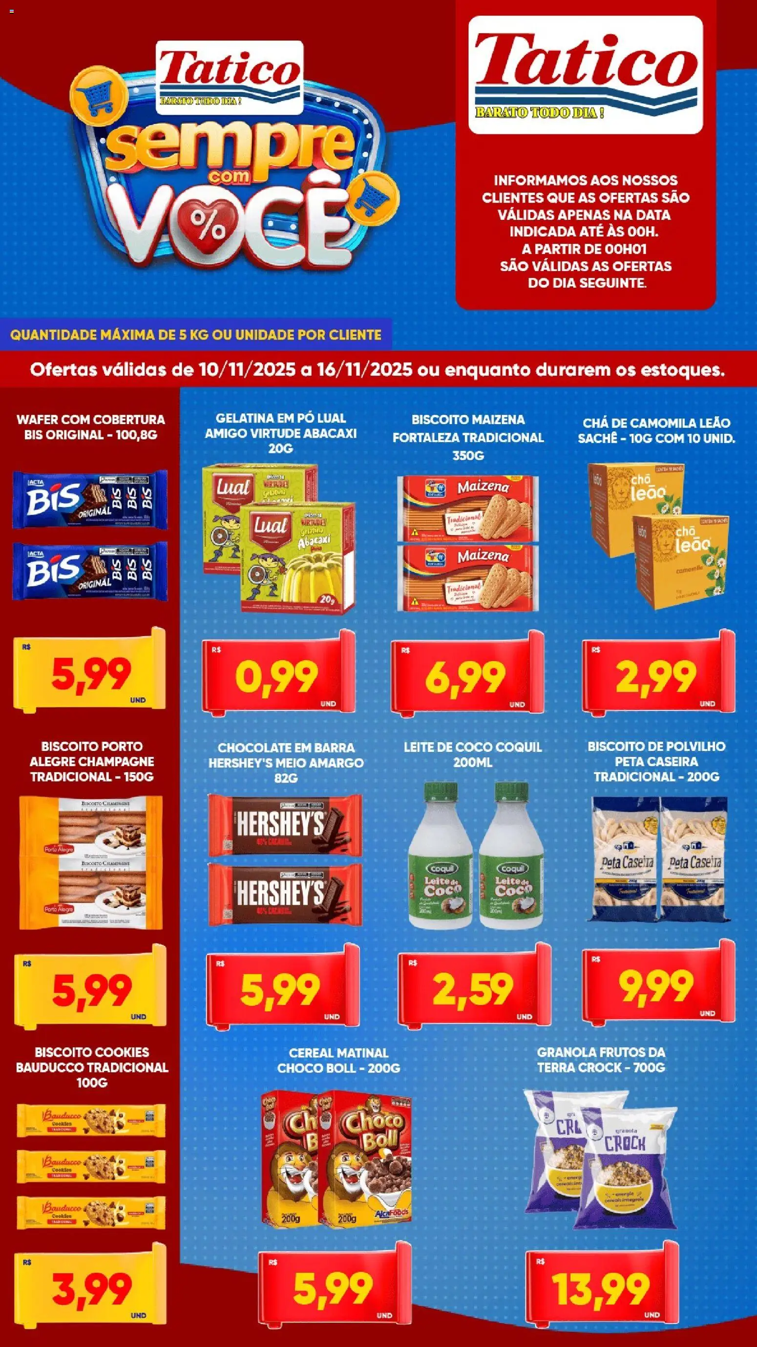 Tatico Folheto - válido de 10.11.2025 | Página: 5 | Produtos: Biscoito, Chocolate, Granola, Leite de coco