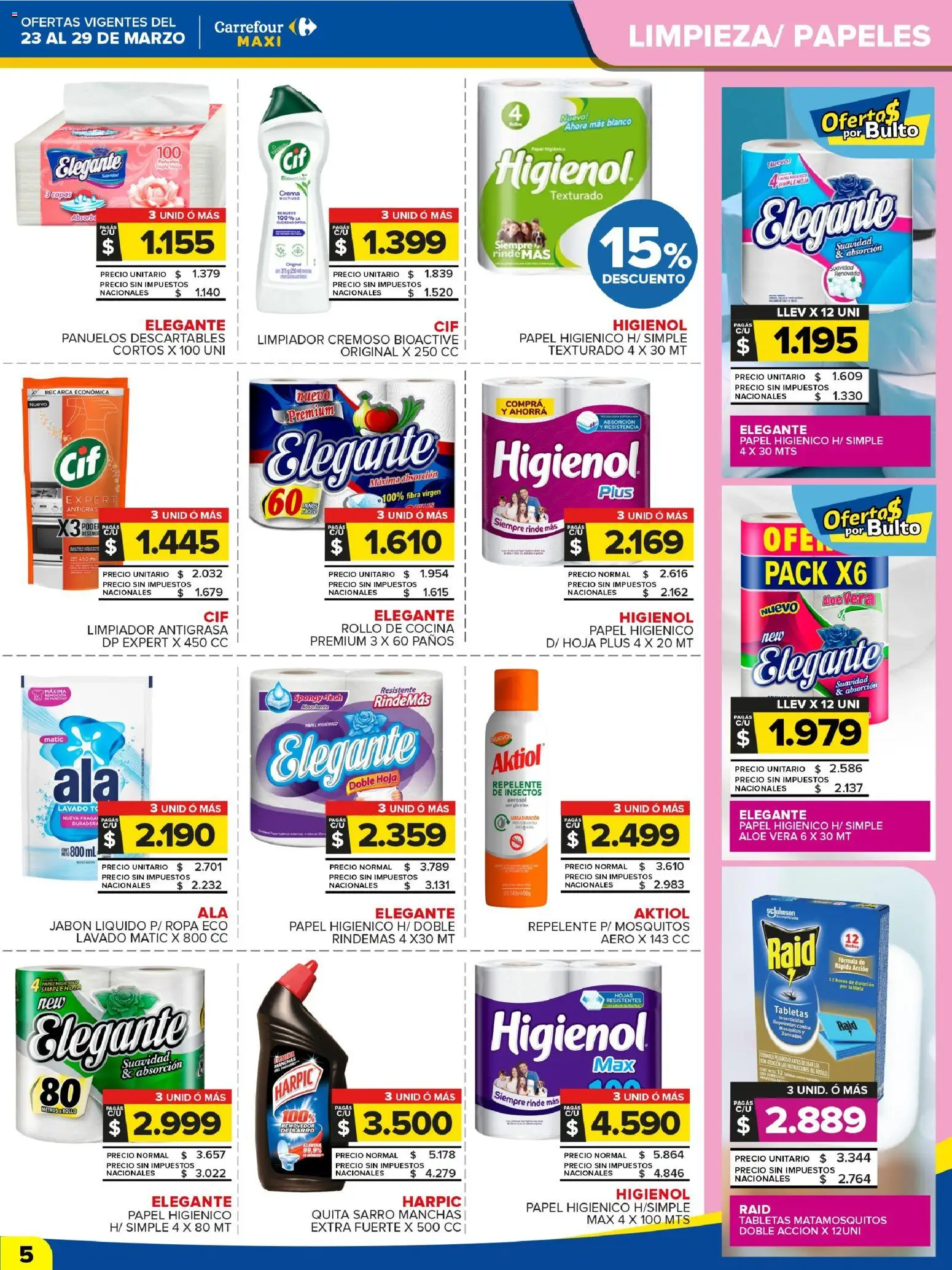 Carrefour Maxi catálogo │ válido desde el 23.03.2026 | Página: 6 | Productos: Antigrasa, Tableta, Repelente, Papel higiénico