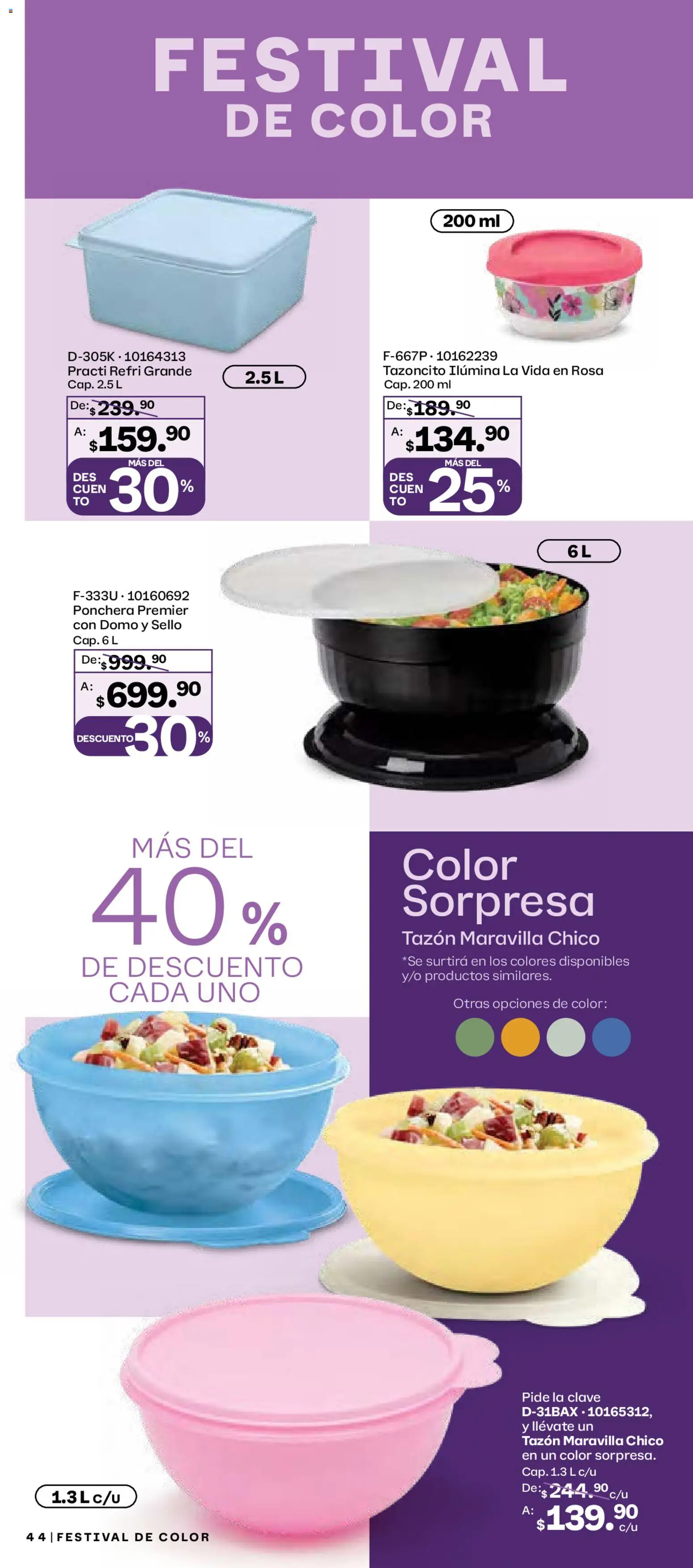 Nuevas ofertas de Tupperware válidas en toda la República Mexicana desde el 29.12.2025. ¡Encuentra las mejores ofertas en Tupperware catálogo! | Página: 44