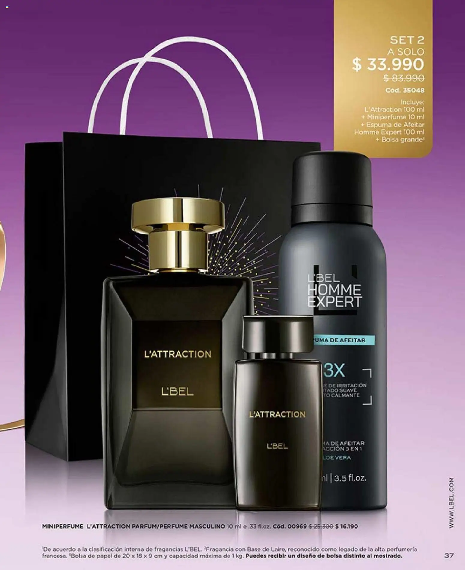 Catálogo L'Bel Campaña 3 │ válido desde el 01.02.2026 | Página: 36 | Productos: Bolsa, Fragancia, Espuma de afeitar, Base