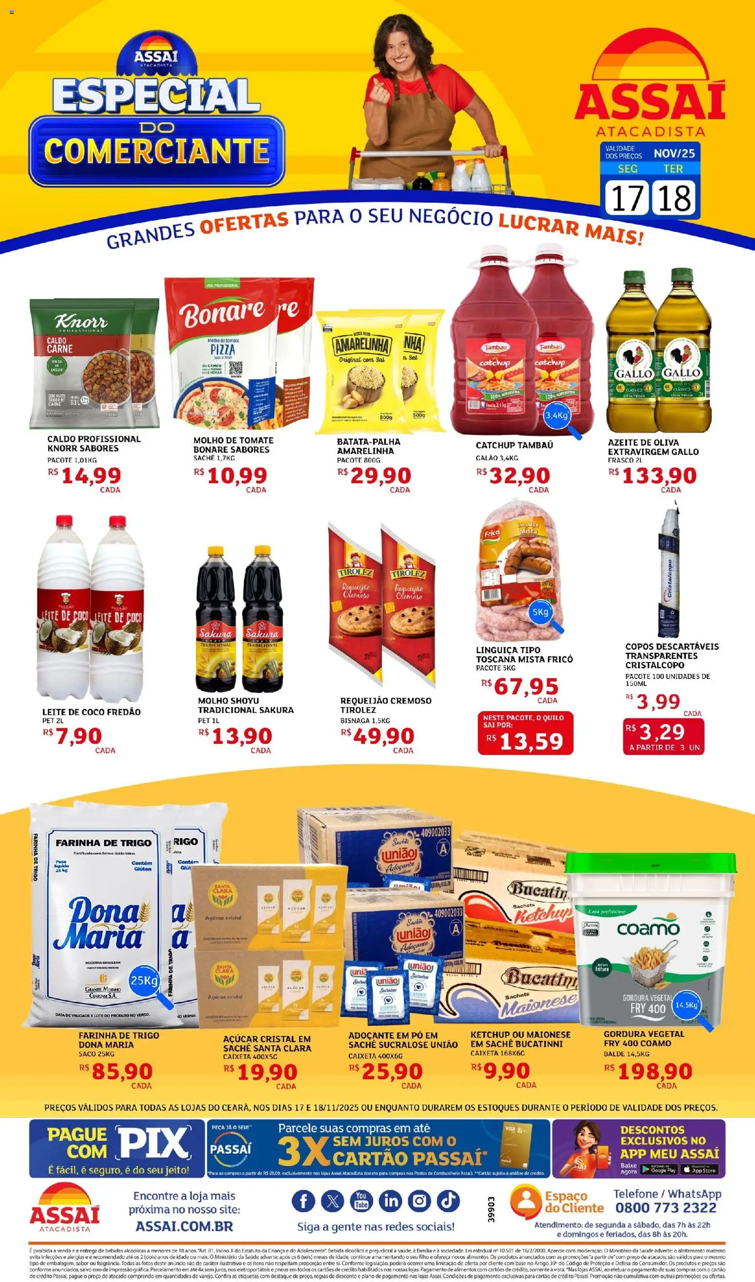 Assaí Atacadista Folheto - válido de 17.11.2025 | Página: 1 | Produtos: Coco, Ketchup, Sal, Leite de coco