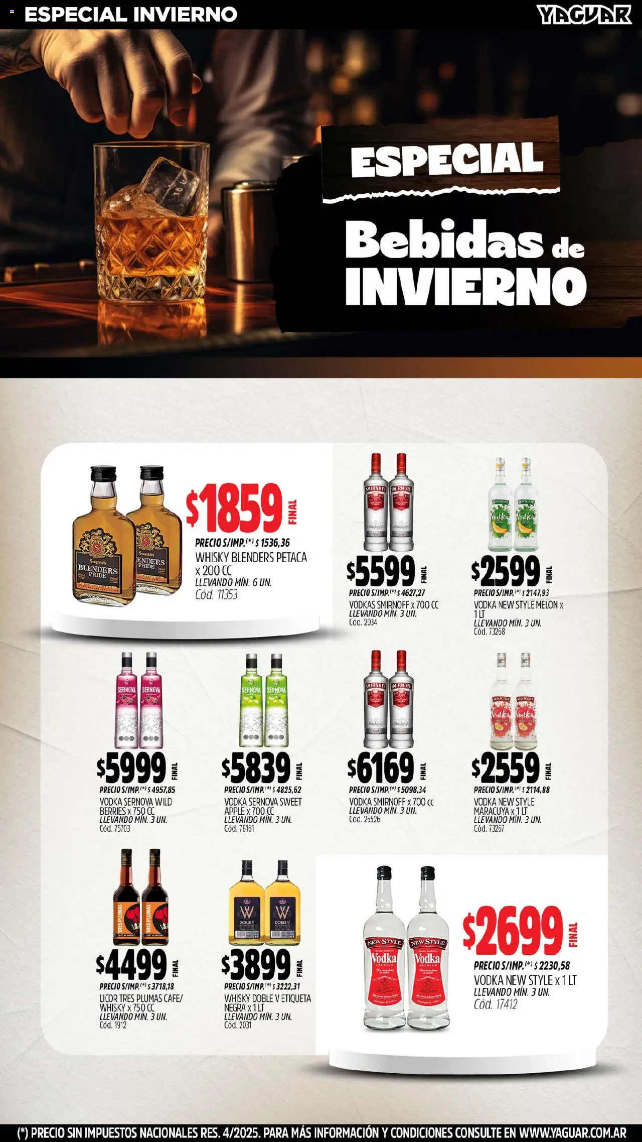 Yaguar - Salta │ válido desde el 11.08.2025 | Página: 9 | Productos: Vodka, Whisky, Melón