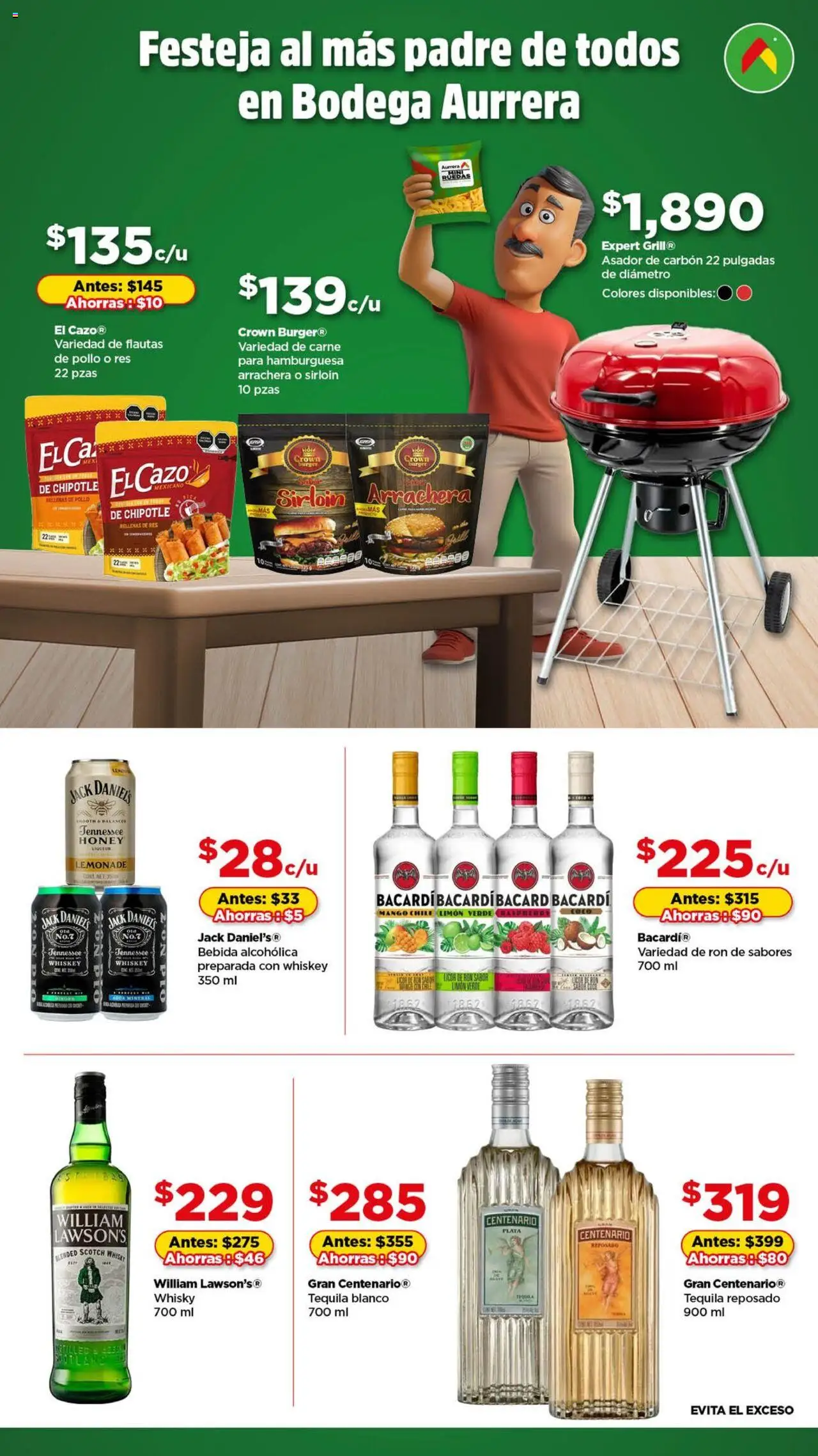 Nuevas ofertas de Bodega Aurrerá válidas en toda la República Mexicana desde el 05.06.2025. ¡Encuentra las mejores ofertas en Bodega Aurrerá folleto Celebrar al más Padre! | Página: 2 | Productos: Pollo, Limón, Res, Tequila