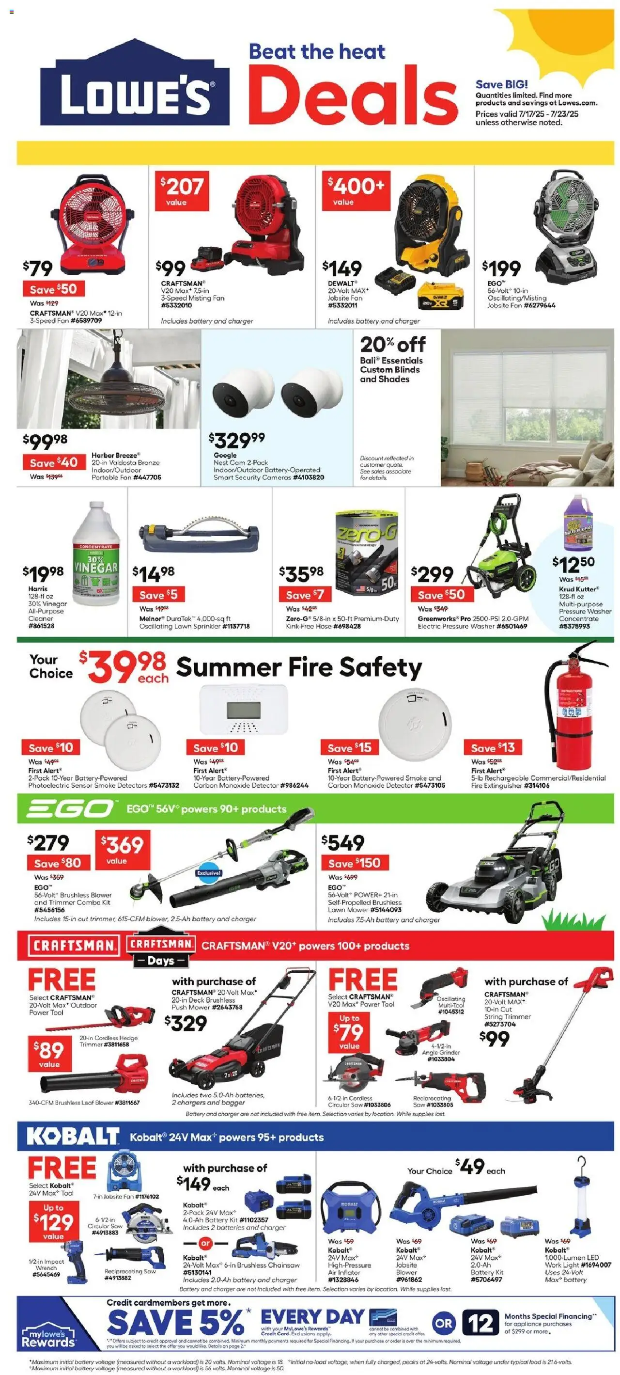 Lowe's Weekly Ad - valid from 17.07.2025 | Page: 1 | Products: Saw, Sensor, Charger, Leaf Blower
