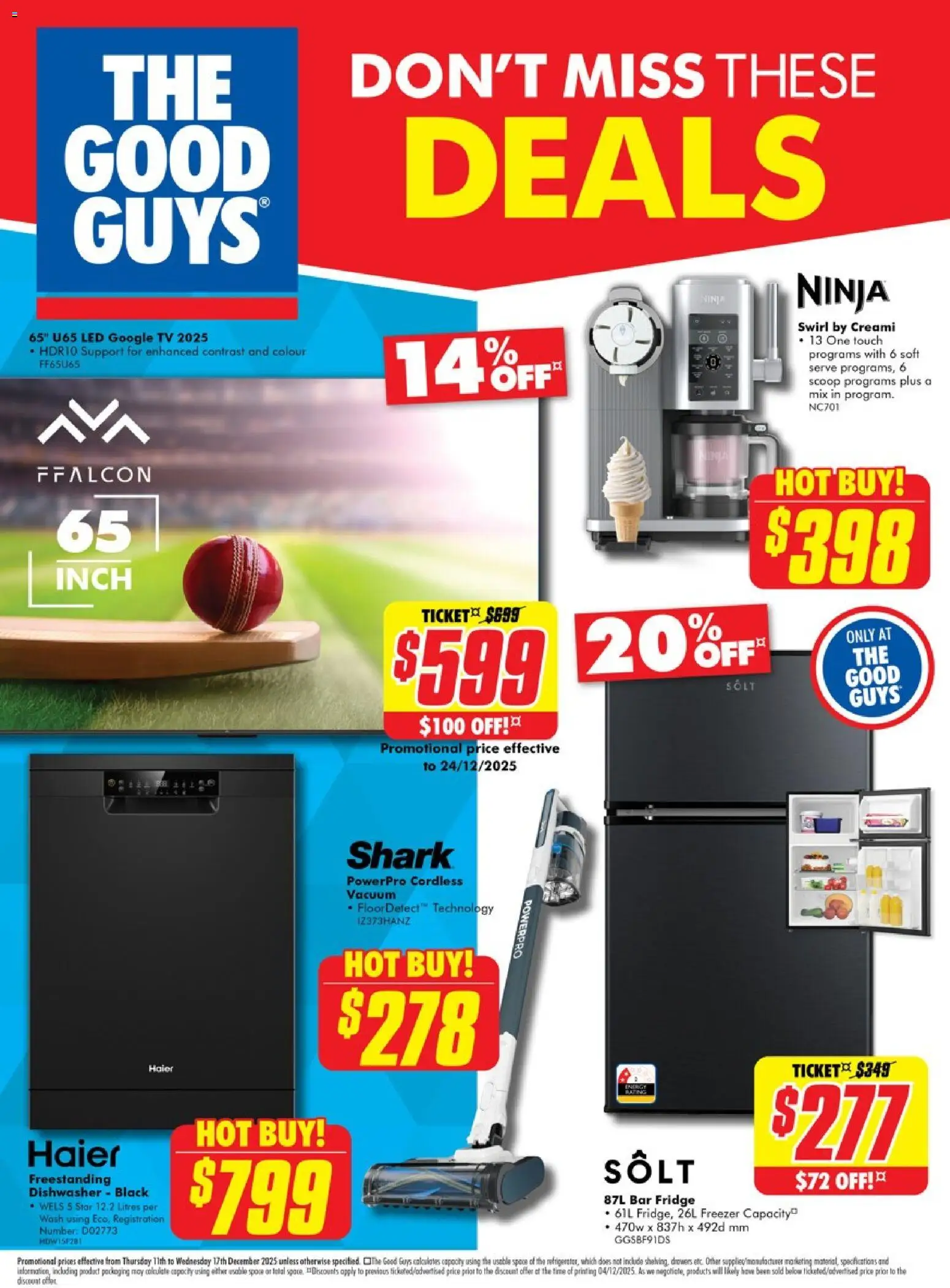 The Good Guys catalogue - valid from 10.12.2025 | Page: 1 | Products: Tv, Fridge, Freezer, Dishwasher