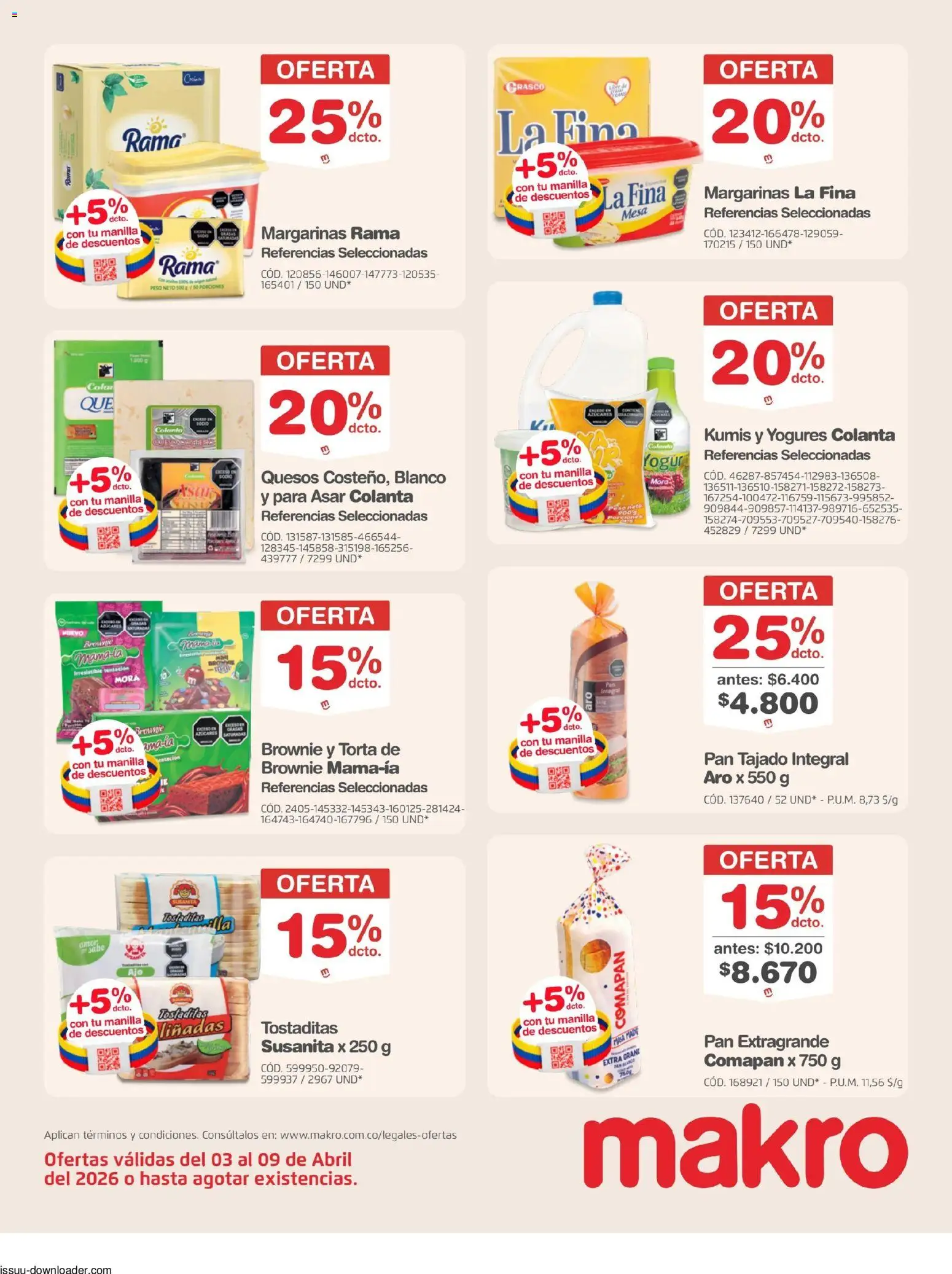 Makro revista - valida desde el 03.04.2026 | Página: 8 | Productos: Huevo, Peso, Kumis, Pan