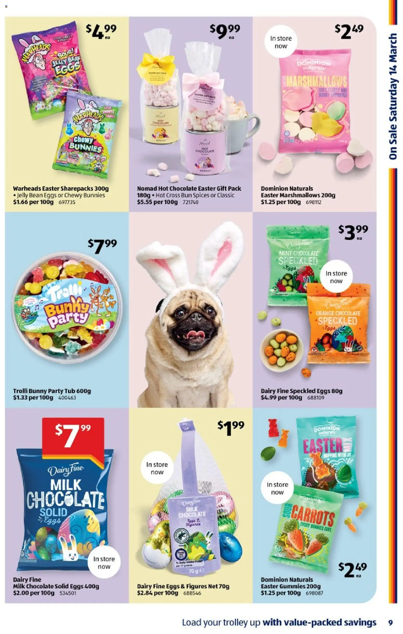 Aldi catalogue - valid from 11.03.2026 | Page: 9 | Products: Dairy, Eggs, Chocolate, Trolley