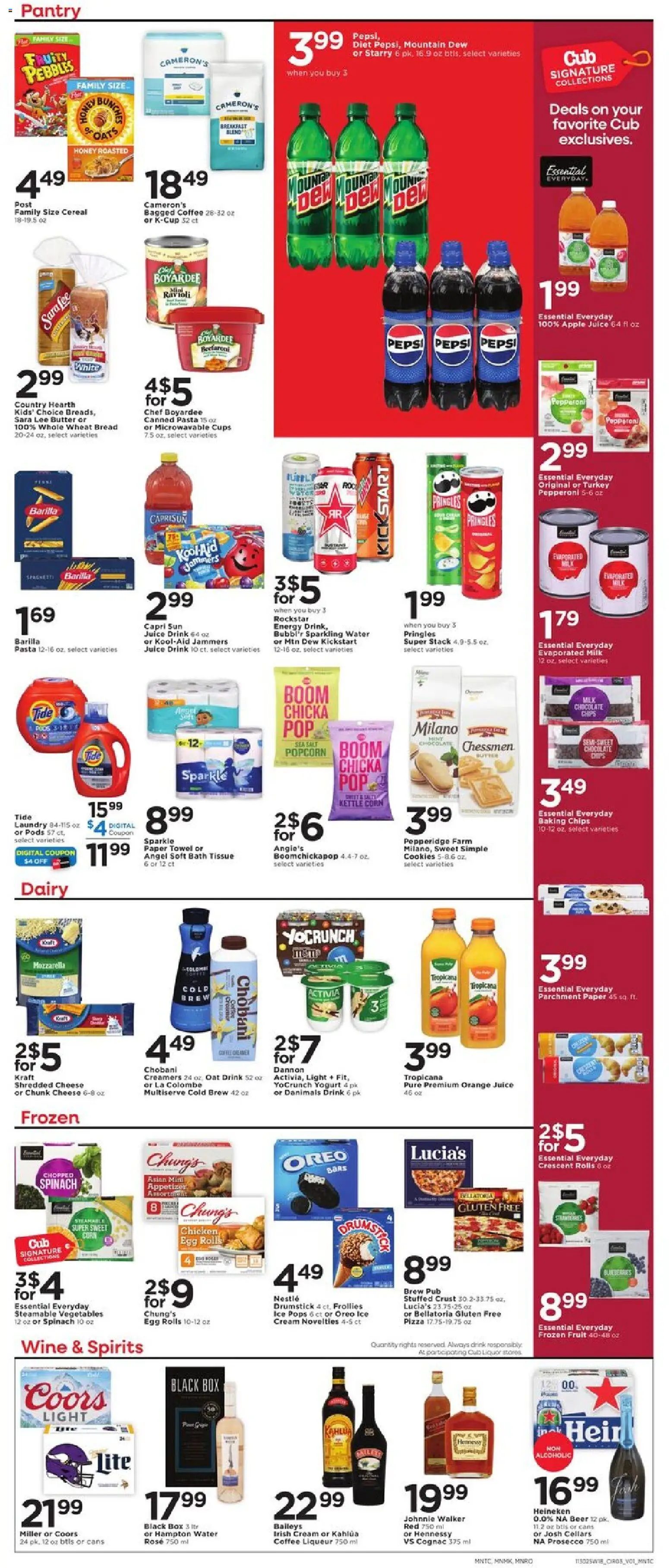 Cub Foods Weekly Ad - valid from 30.11.2025 | Page: 3 | Products: Bath, Pasta, Chips, Water