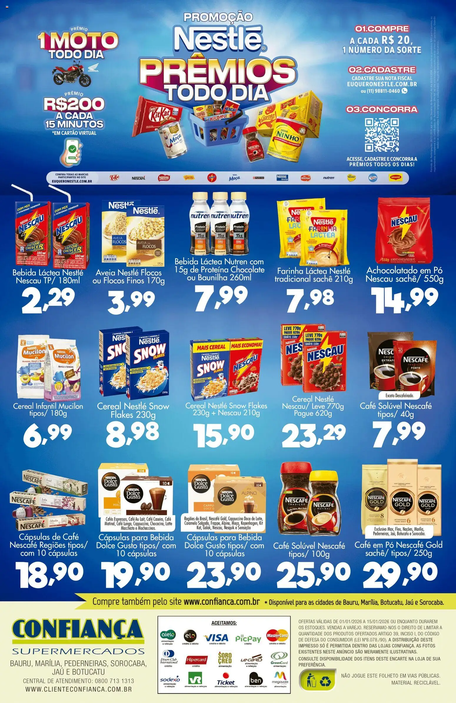 Confiança Folheto - válido de 01.01.2026 | Página: 2 | Produtos: Leite integral, Achocolatado, Farinha láctea, Leite