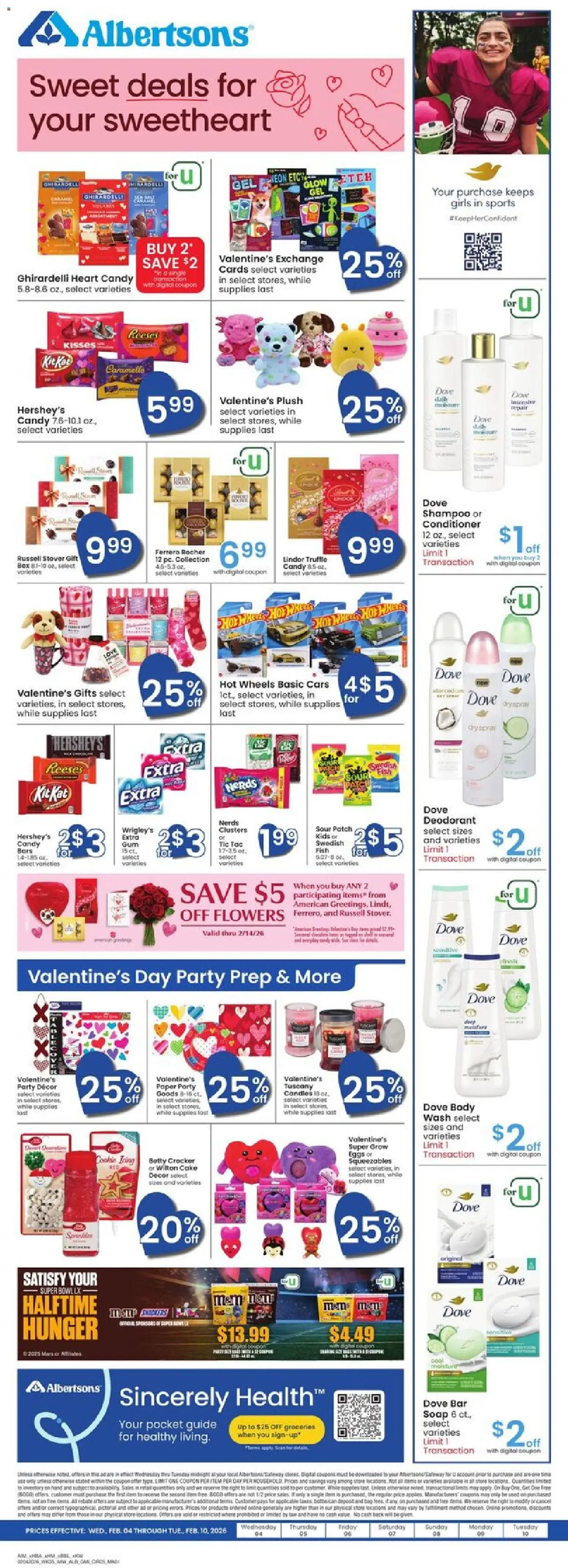 Albertsons Weekly Ad - valid from 04.02.2026 | Page: 5 | Products: Shampoo, Conditioner, Eggs, Deodorant