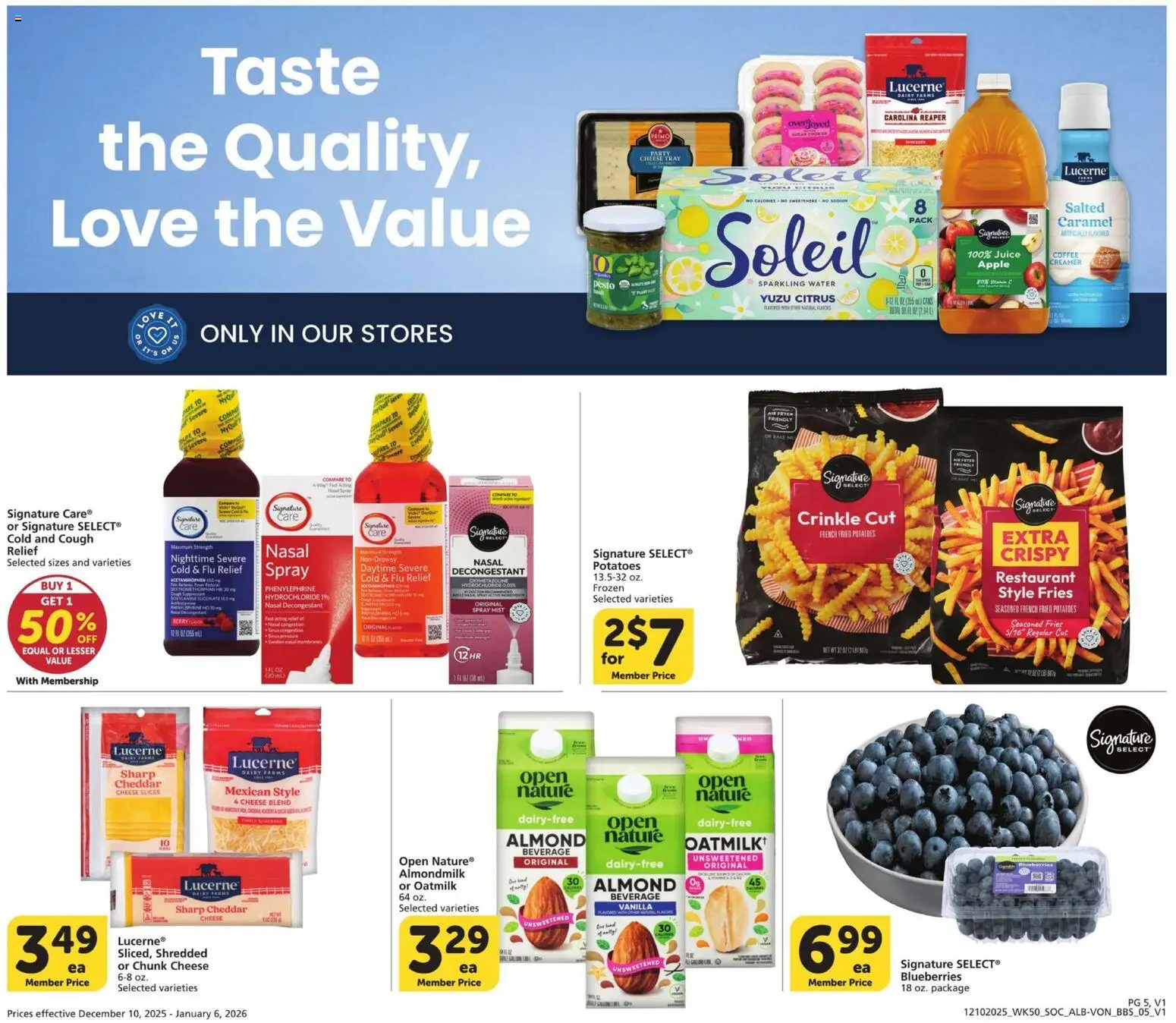 Vons Big Book of Savings - valid from 10.12.2025 | Page: 5 | Products: Cheese, Juice, Potatoes, Water