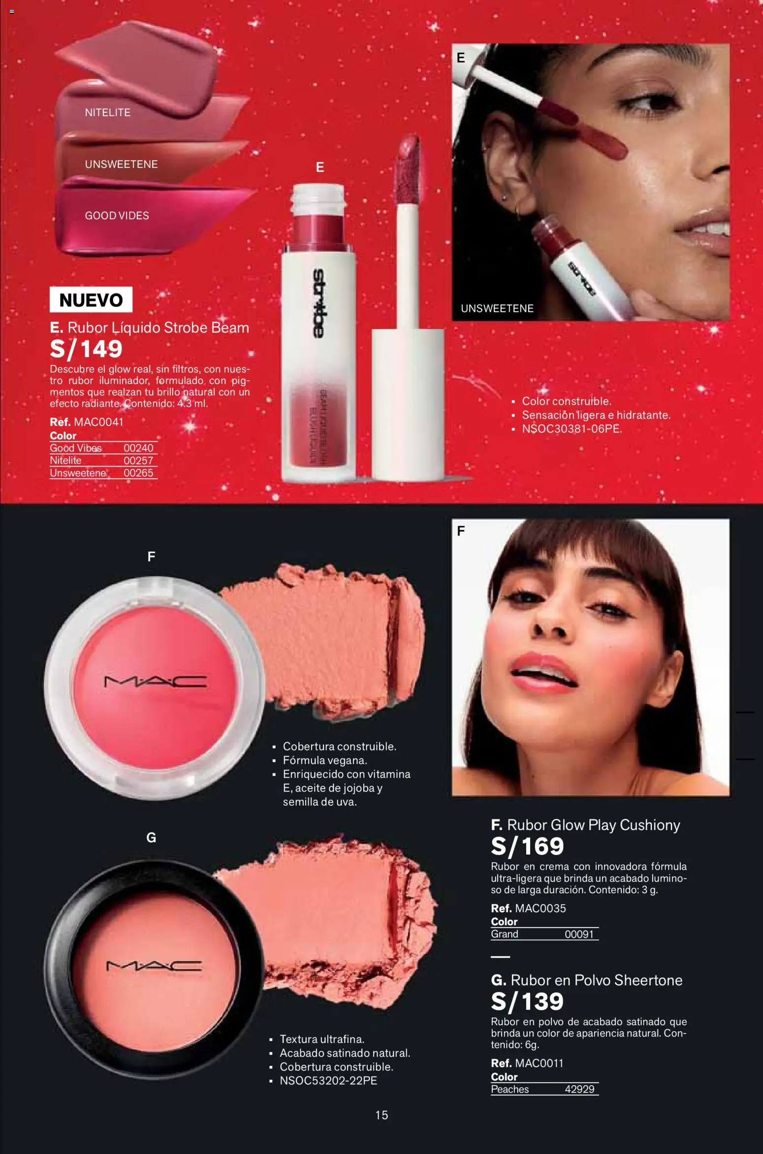 Catálogo Leonisa válido desde 13.11.2025 | Página: 15 | Productos: Aceite, Crema, Polvo, Rubor