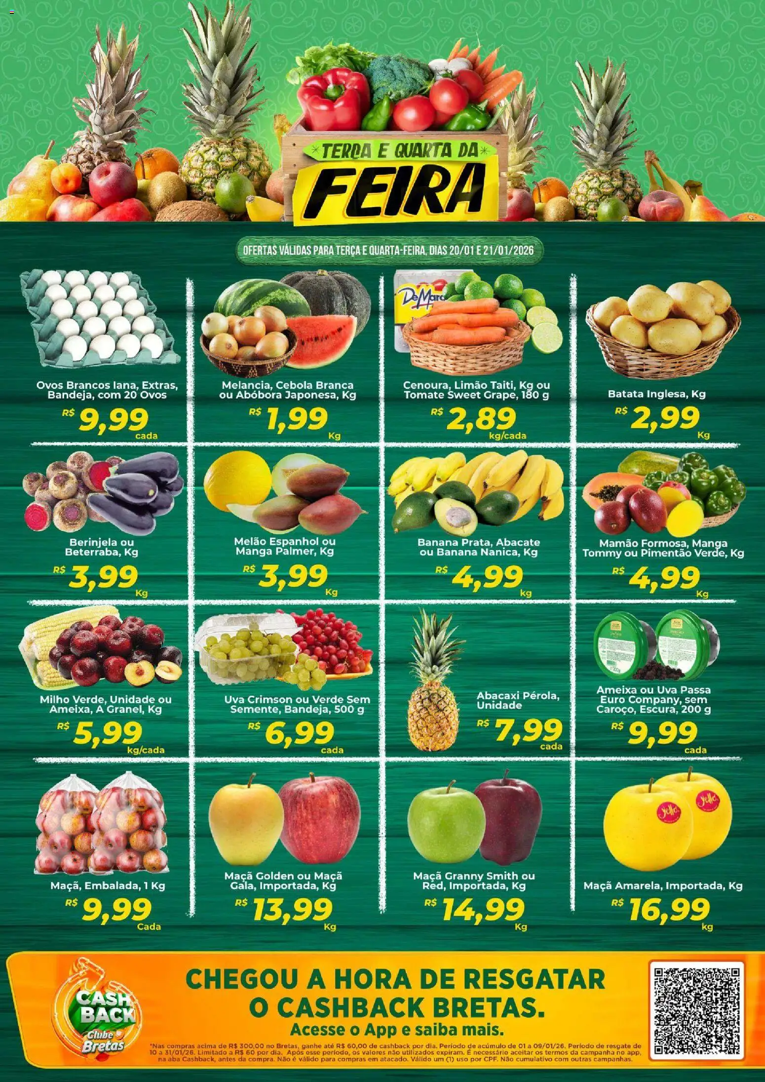 Bretas Folheto - válido de 20.01.2026 | Página: 1 | Produtos: Abóbora, Cebola, Uva passa, Ameixa