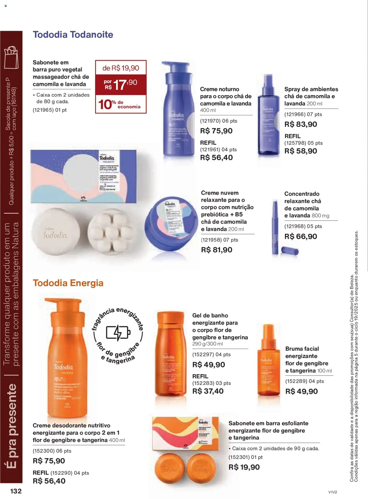 Natura Folheto - válido de 26.11.2025 | Página: 132 | Produtos: Gengibre, Creme, Sabonete, Massageador