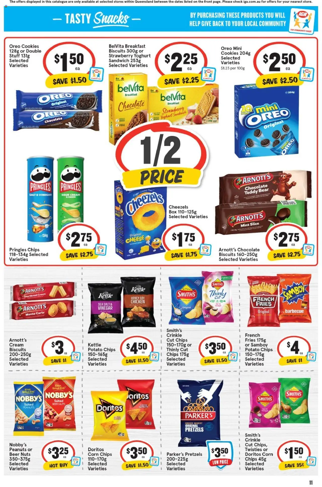 IGA catalogue - valid from 13.08.2025 | Page: 12 | Products: Cheese, Chips, Peanuts, Pretzels