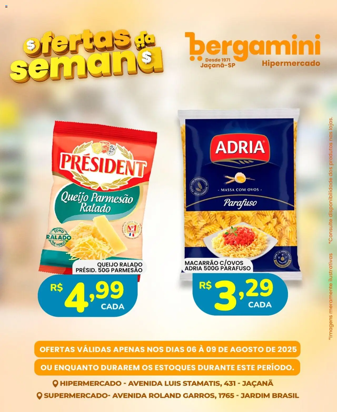 Supermercado Bergamini Folheto - válido de 06.08.2025 | Página: 17 | Produtos: Queijo, Ovos, Queijo ralado, Queijo parmesão