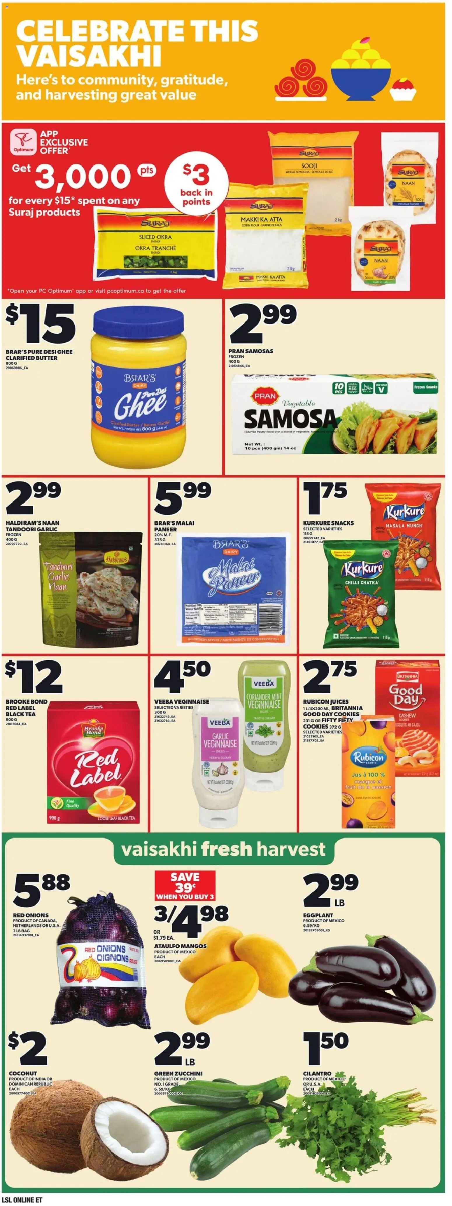 Loblaws flyer valid from 02.04.2026 | Page: 13 | Products: Tea, Cookies, PC, Bag