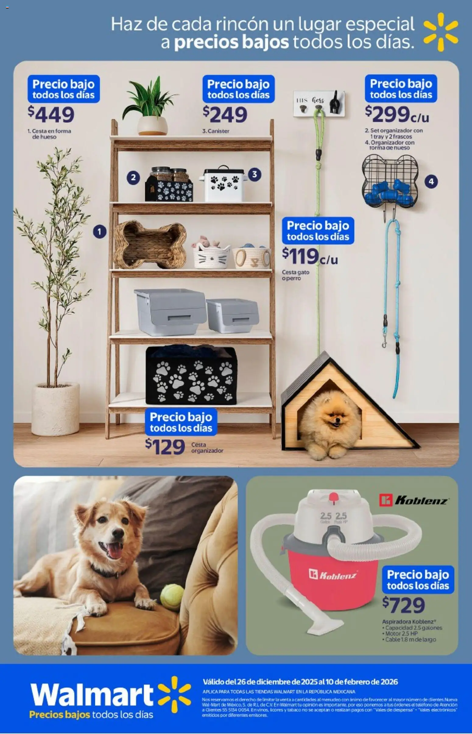 Nuevas ofertas de Walmart válidas en toda la República Mexicana desde el 26.12.2025. ¡Encuentra las mejores ofertas en Walmart catálogo La paz de un hogar limpio y ordenado ! | Página: 17 | Productos: Cable, Organizador, Aspiradora, Teléfono