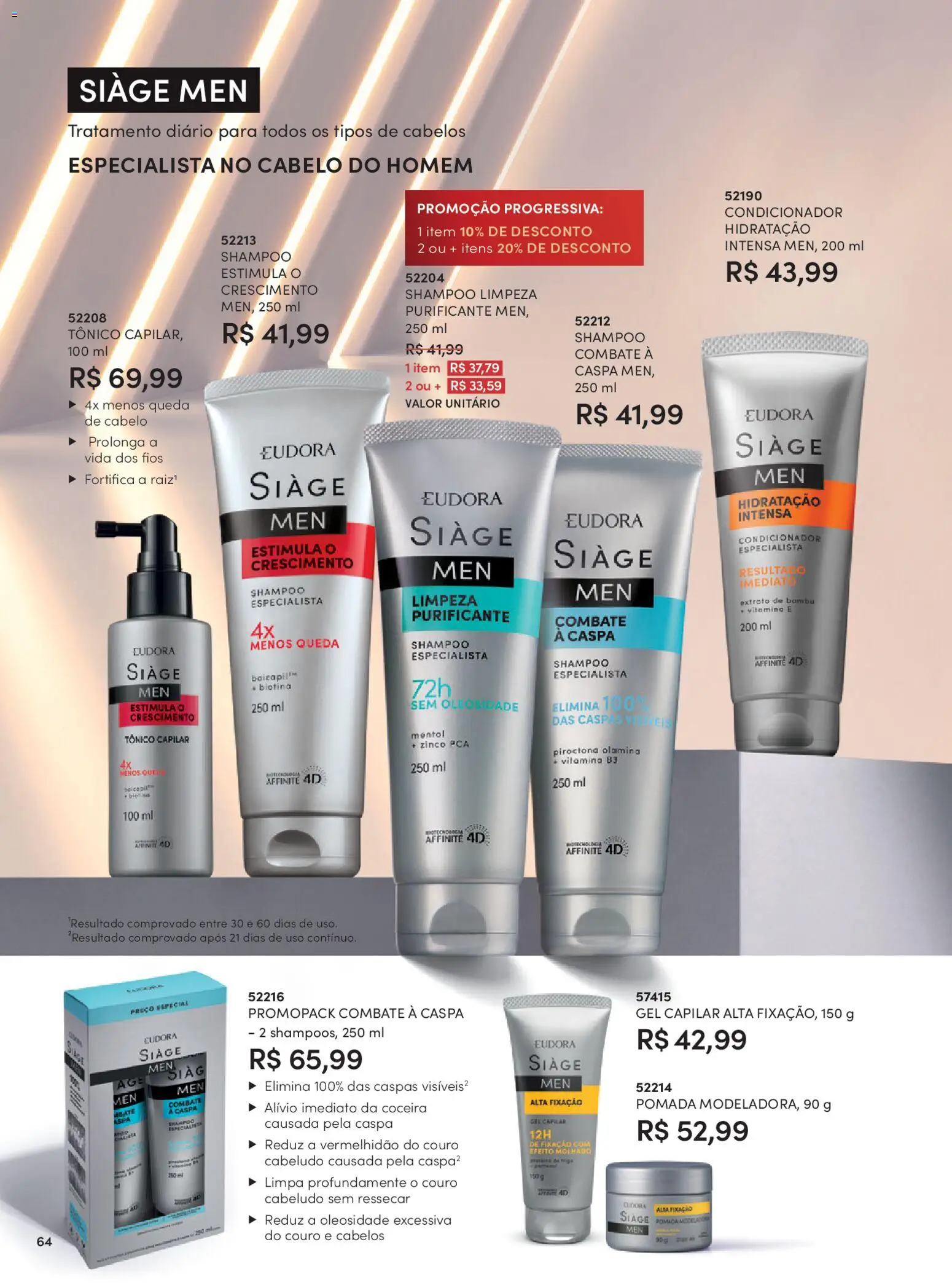 Eudora Folheto - válido de 26.01.2026 | Página: 64 | Produtos: Shampoo, Tônico, Condicionador, Pomada