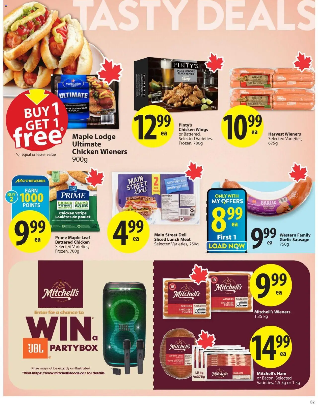 Save on foods flyer valid from 31.07.2025 | Page: 8 | Products: Chicken wings, Ham, Chicken