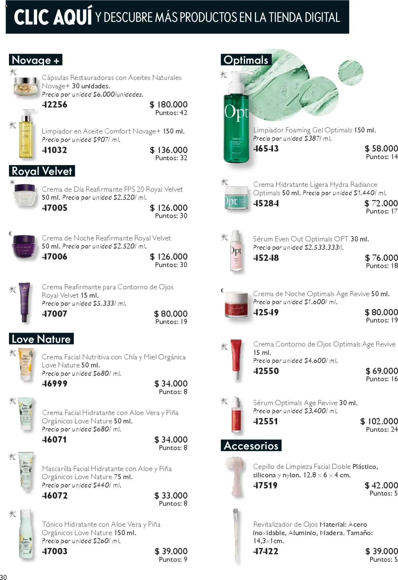 Oriflame revista - valida desde el 27.12.2025 | Página: 30 | Productos: Crema, Mascarilla, Contorno de ojos, Aceite