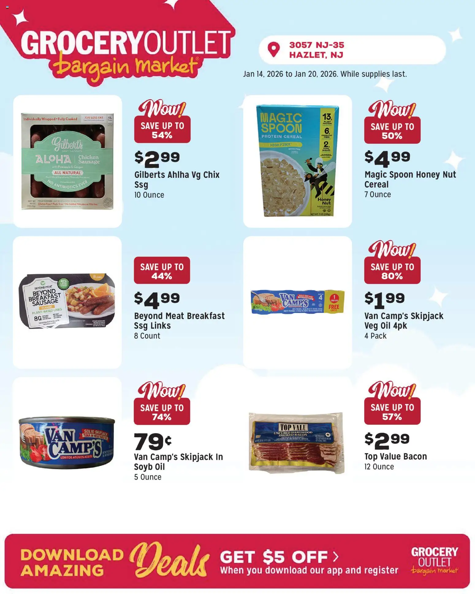 Grocery Outlet Weekly Ad - NJ - valid from 14.01.2026 | Page: 5 | Products: Ginger, Oil, Pineapple, Sausage