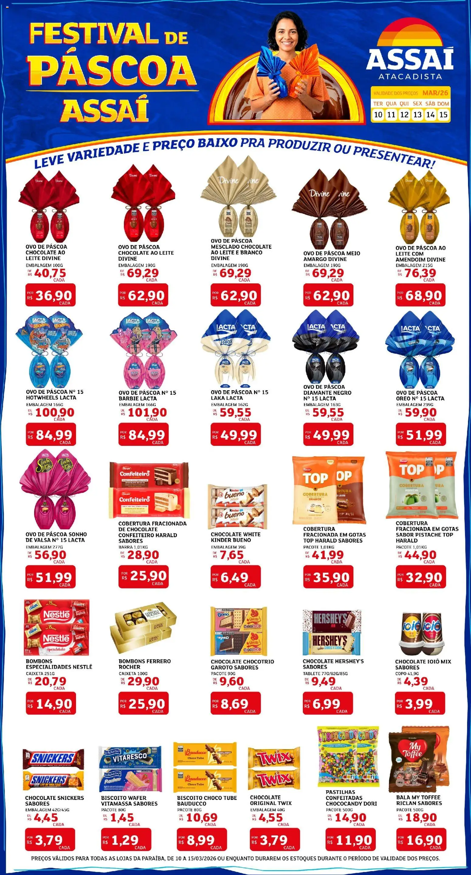 Assaí Atacadista Folheto - válido de 10.03.2026 | Página: 1 | Produtos: Amendoim, Biscoito, Twix, Baixo