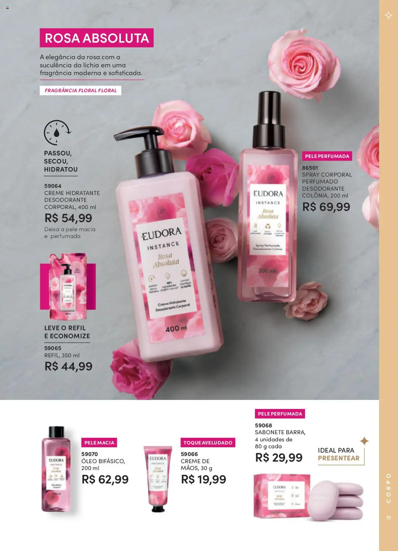 Eudora Folheto - válido de 08.09.2025 | Página: 11 | Produtos: Lichia, Fragrância, Desodorante, Óleo
