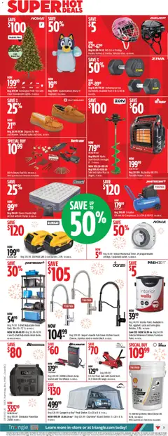 Preview of Canadian Tire weekly flyer from shop Canadian Tire valid from 04.12.2025 | Page: 5 | Products: Slippers, Bed, Oil