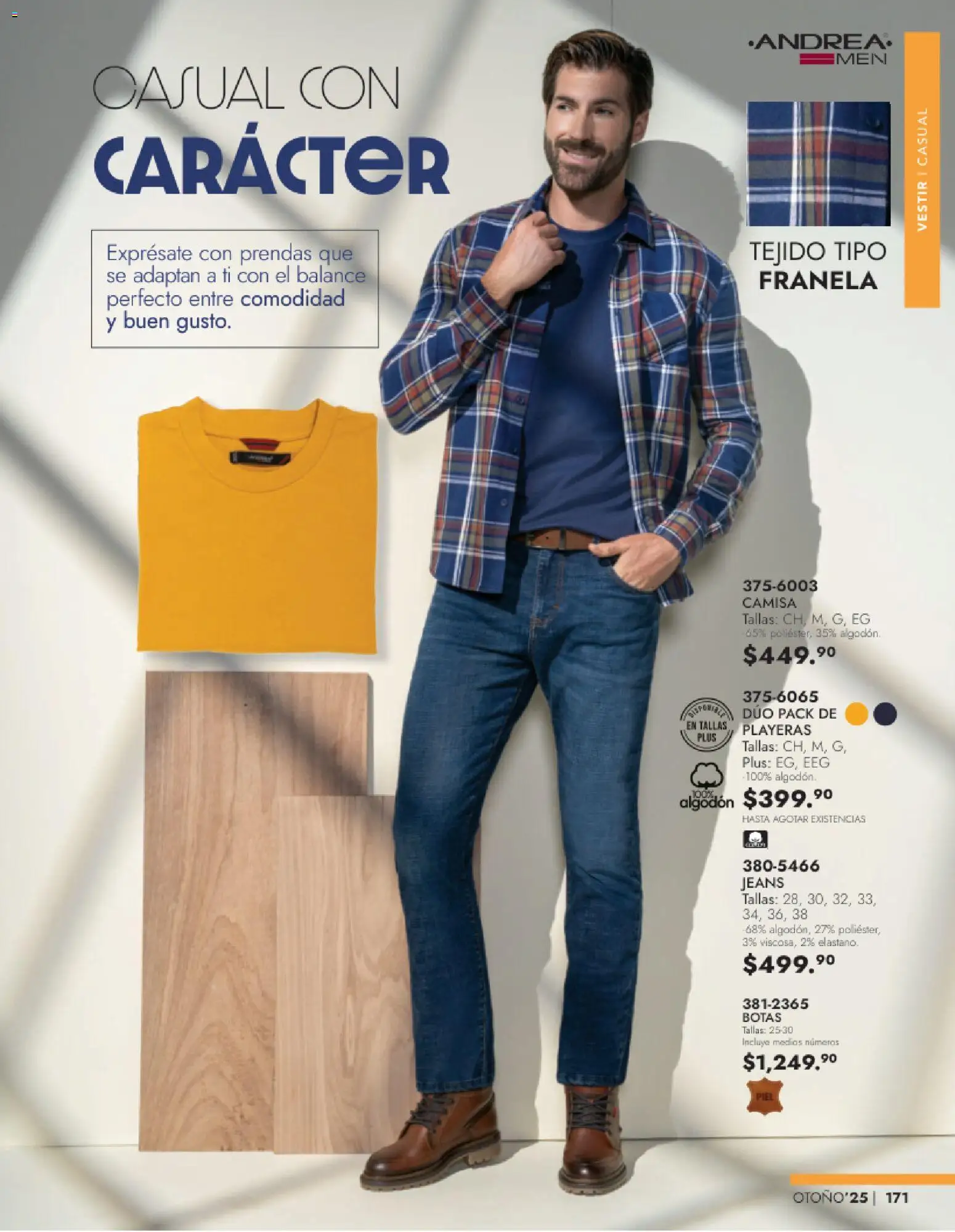 Nuevas ofertas de Andrea válidas en toda la República Mexicana desde el 26.11.2025. ¡Encuentra las mejores ofertas en Andrea catálogo Vestir Caballero otoño! | Página: 9 | Productos: Botas, Camisa, Algodón