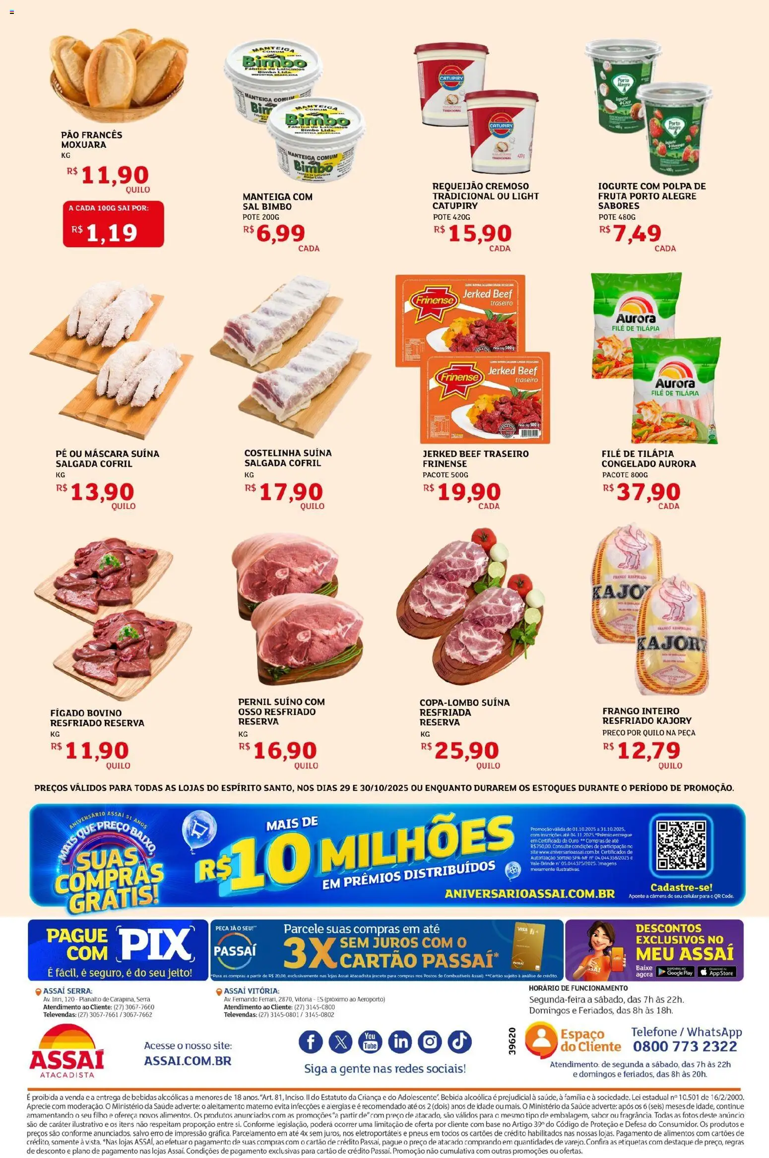 Assaí Atacadista Folheto - válido de 29.10.2025 | Página: 2 | Produtos: Pernil, Pneus, Carne, Frango