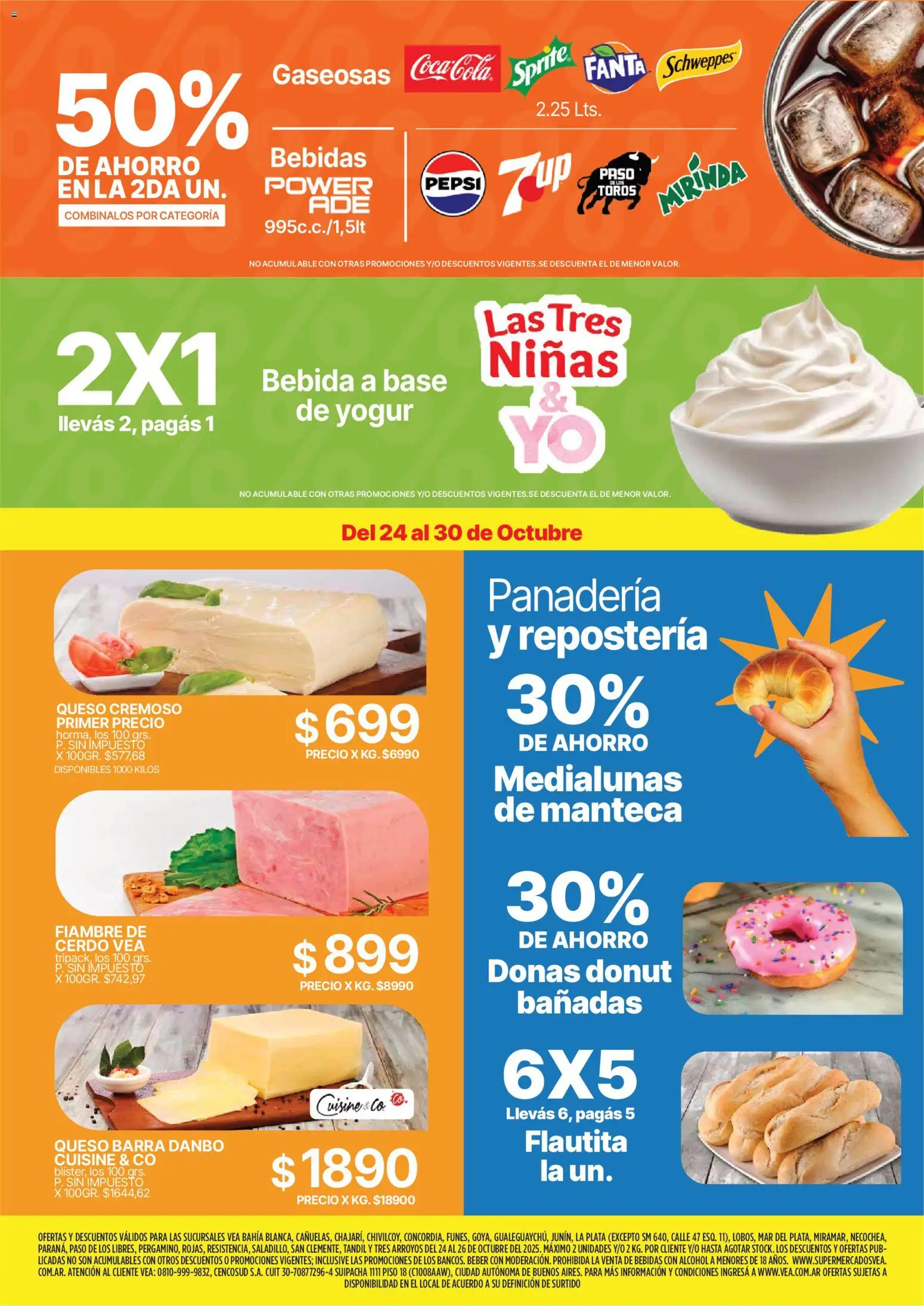 Vea - Ofertas fin de semana │ válido desde el 24.10.2025 | Página: 2 | Productos: Panadería, Manteca, Queso, Cerdo