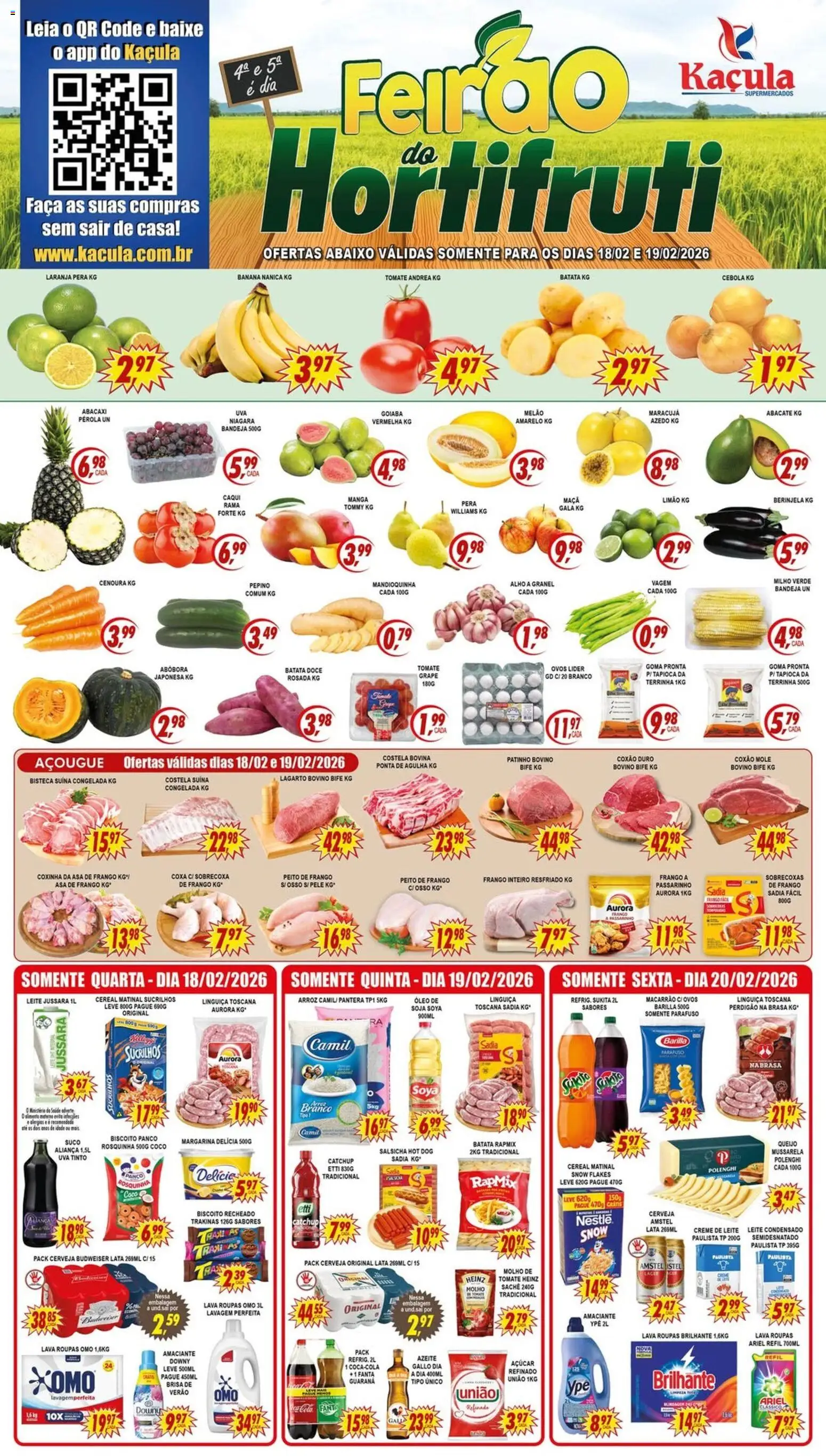 Kaçula Folheto - válido de 18.02.2026 | Página: 1 | Produtos: Melão, Alho, Mussarela, Margarina