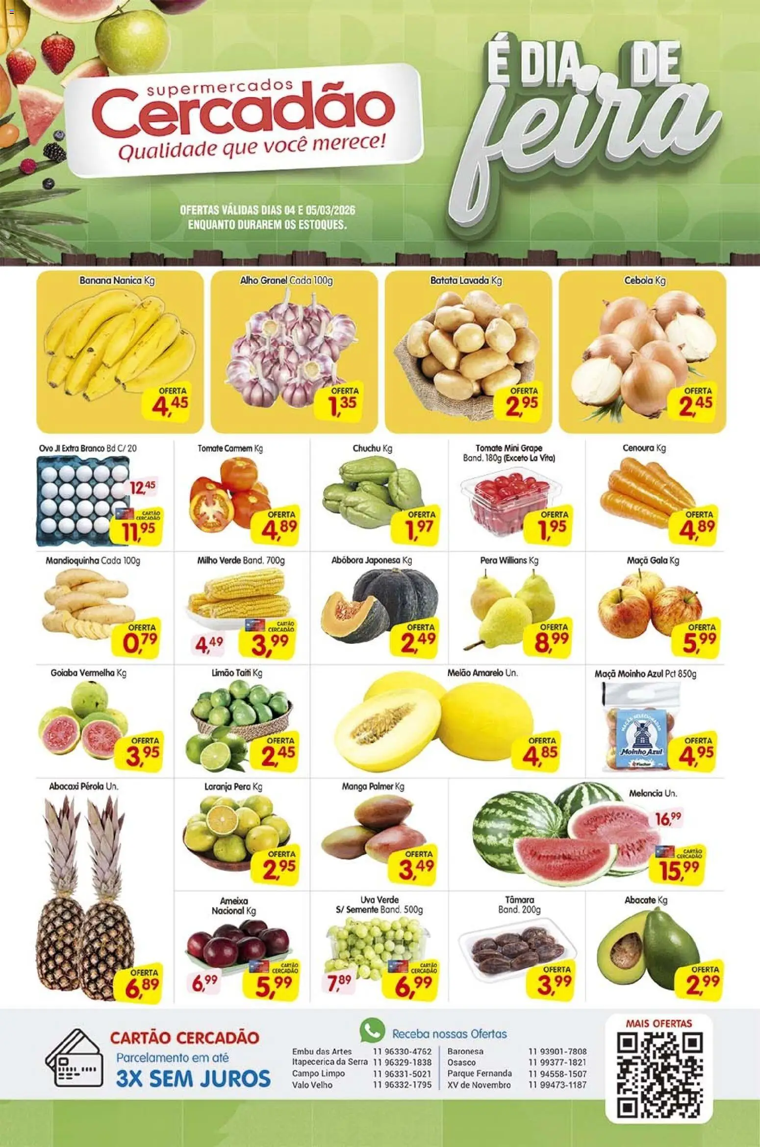 Cercadão Folheto - válido de 04.03.2026 | Página: 1 | Produtos: Goiaba, Abóbora, Milho verde, Abacaxi