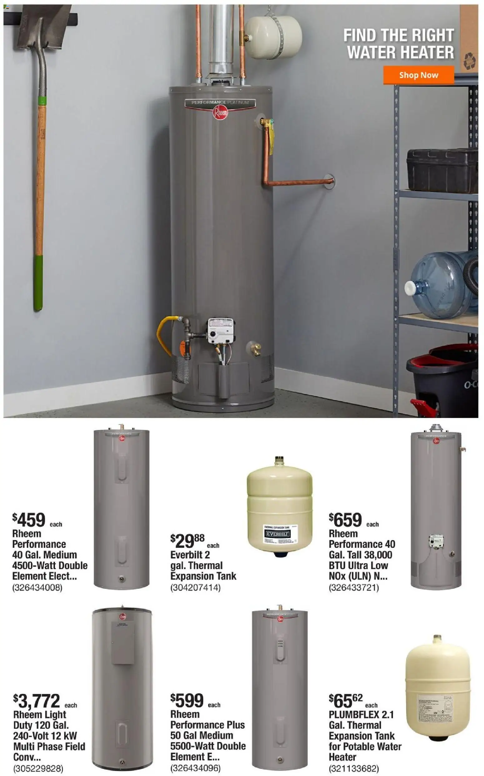 Home Depot Weekly Ad - valid from 04.12.2025 | Page: 7 | Products: Water, Water Heater