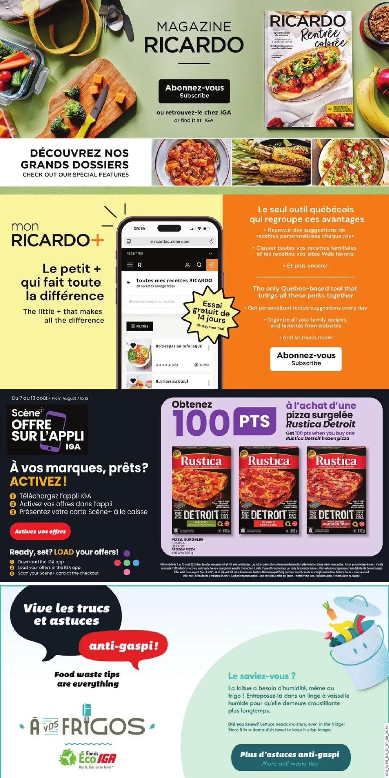 IGA flyer valid from 07.08.2025 | Page: 15 | Products: Pizza
