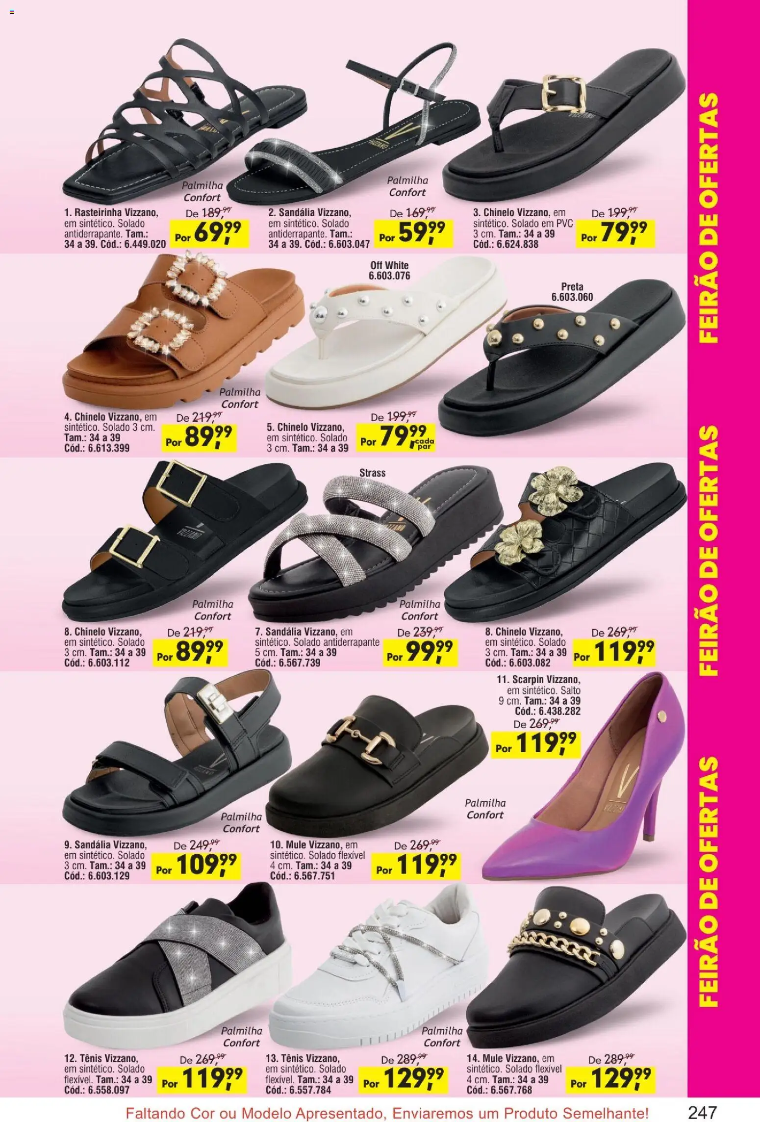 Quatro Estações Folheto - válido de 01.04.2026 | Página: 7 | Produtos: Rasteirinha, Tênis, Palmilha