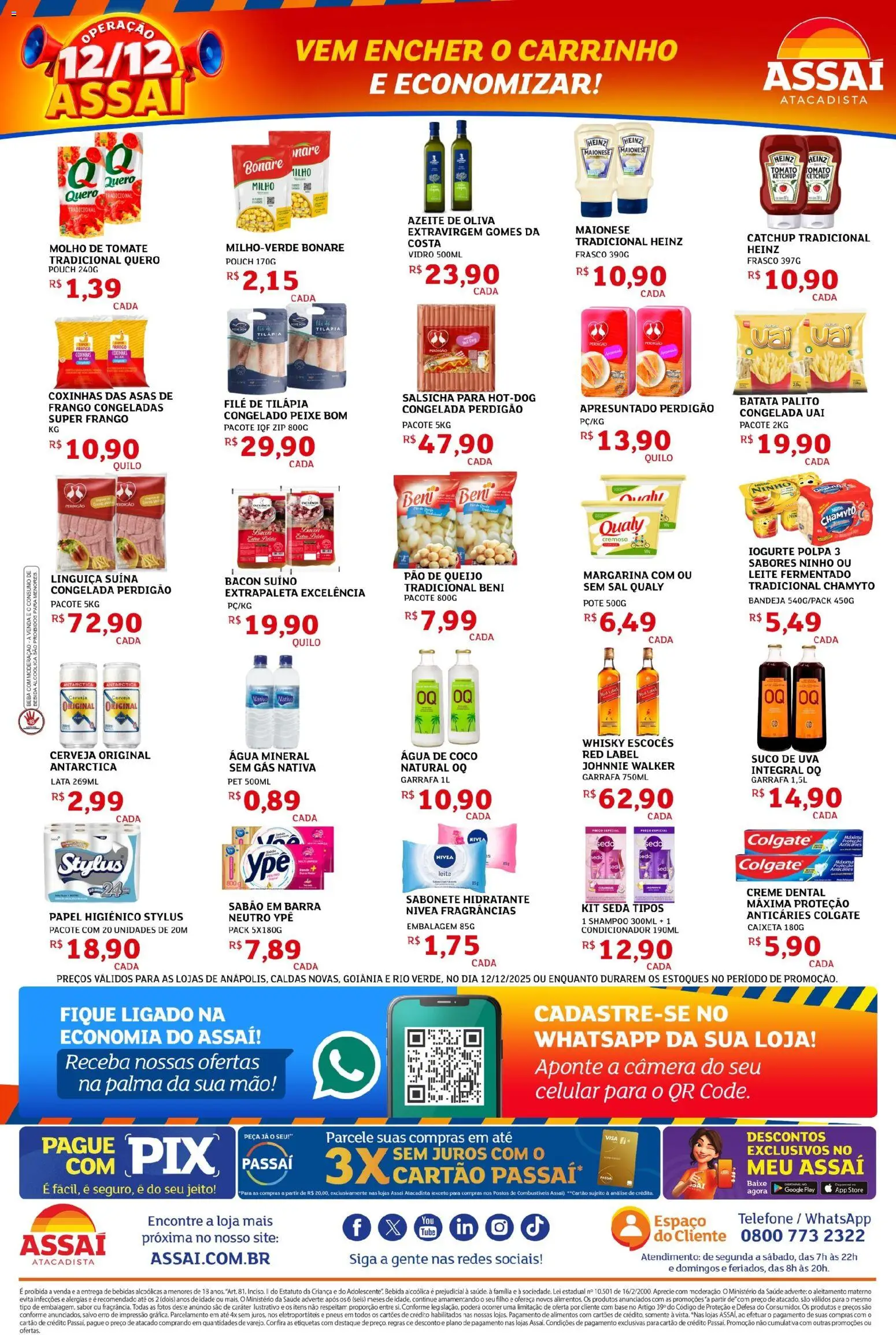 Assaí Atacadista Folheto - válido de 12.12.2025 | Página: 2 | Produtos: Shampoo, Linguiça, Batata, Azeite