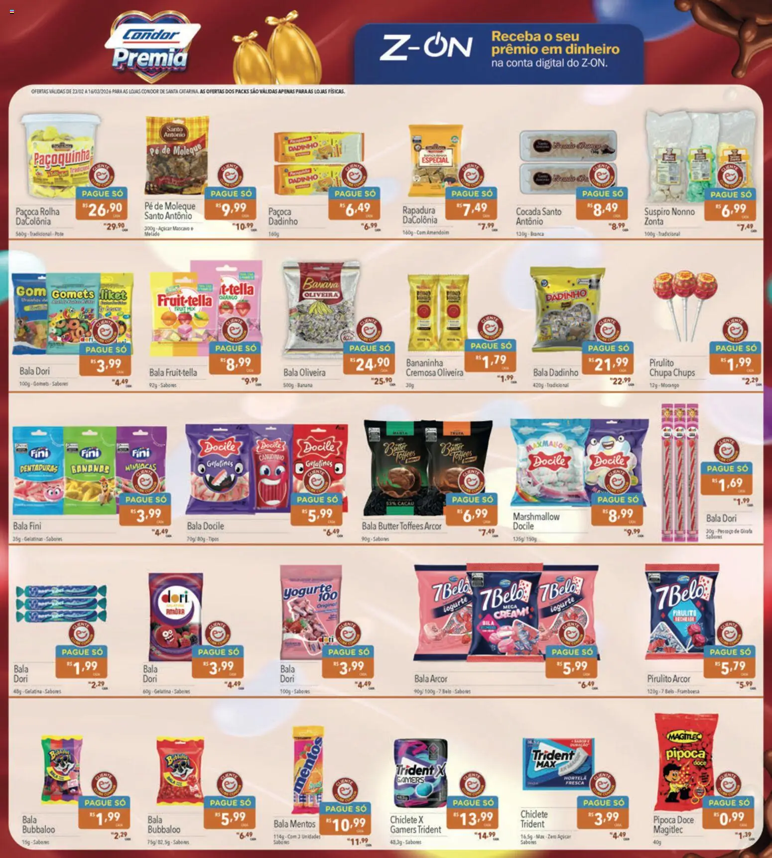 Supermercados Condor Folheto - válido de 23.02.2026 | Página: 9 | Produtos: Amendoim, Hortelã, Cama, Gelatina