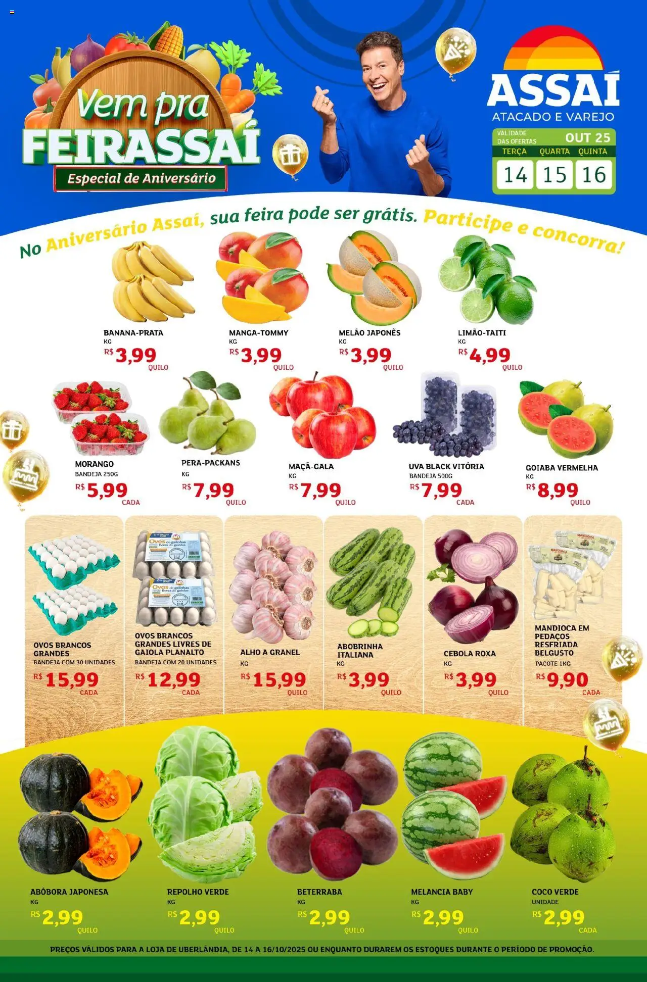 Assaí Atacadista Folheto - válido de 14.10.2025 | Página: 1 | Produtos: Melancia, Abobrinha, Beterraba, Gaiola